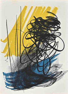 Composition abstraite - Lithographie de Hans Hartung - 1972