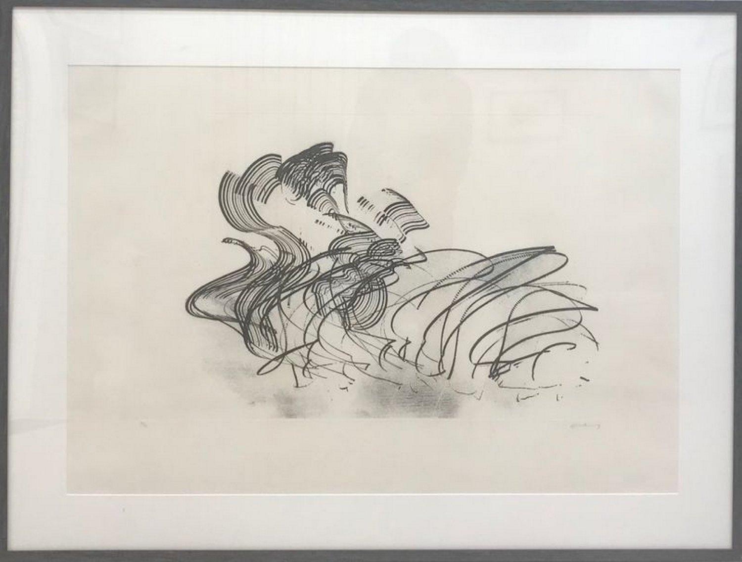 Hans Hartung Abstract Print - G 1970-1 / LAS ESTAMPAS DE LA COMETA, planche II 