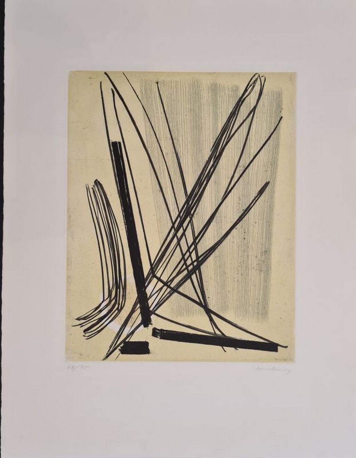 Hans Hartung Abstract Print - G7 