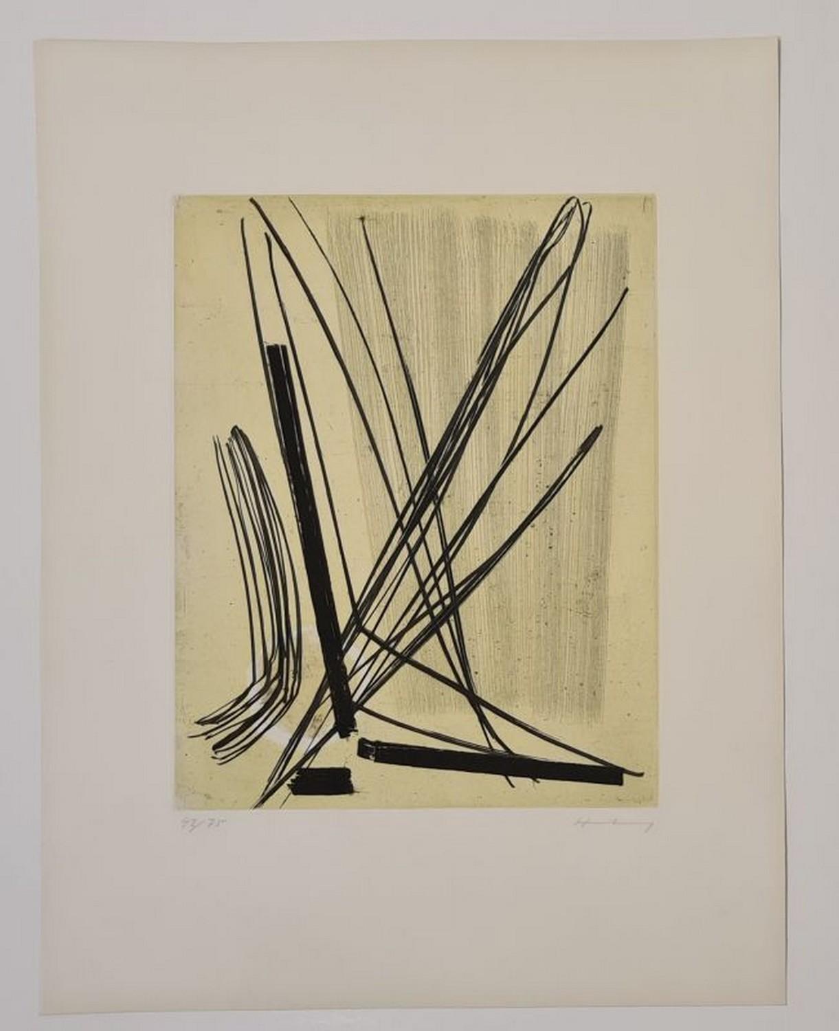 Hans Hartung Abstract Print - G7