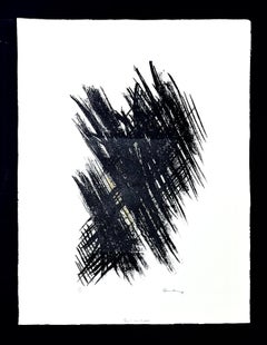 Hans Hartung (1904 - 1989) - L 13 - autographe sur papier BFK Rives - 1957