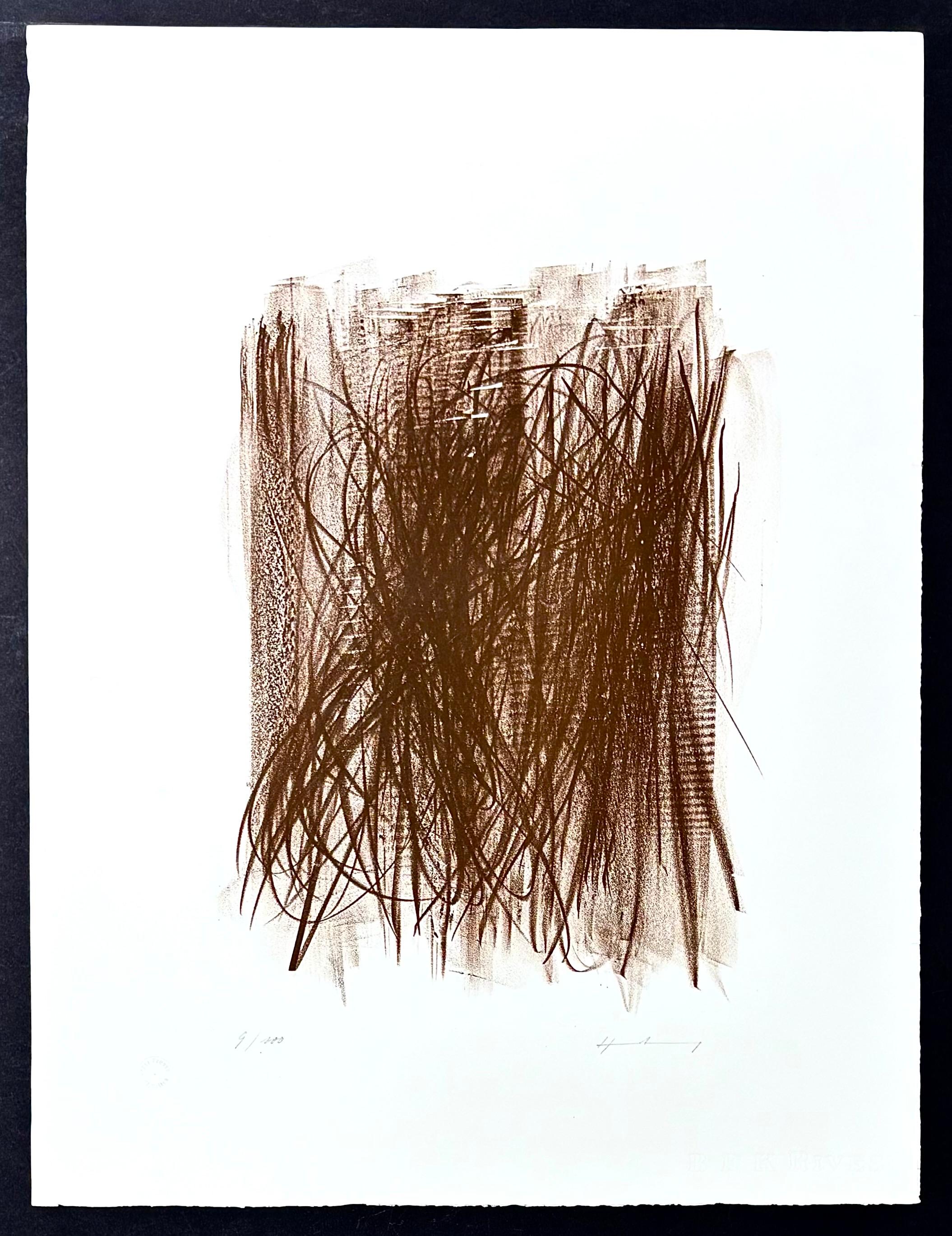 Hans Hartung ( 1904 - 1989) - L 92 - Lithographie sur papier BFK Rives - 1963 en vente 1