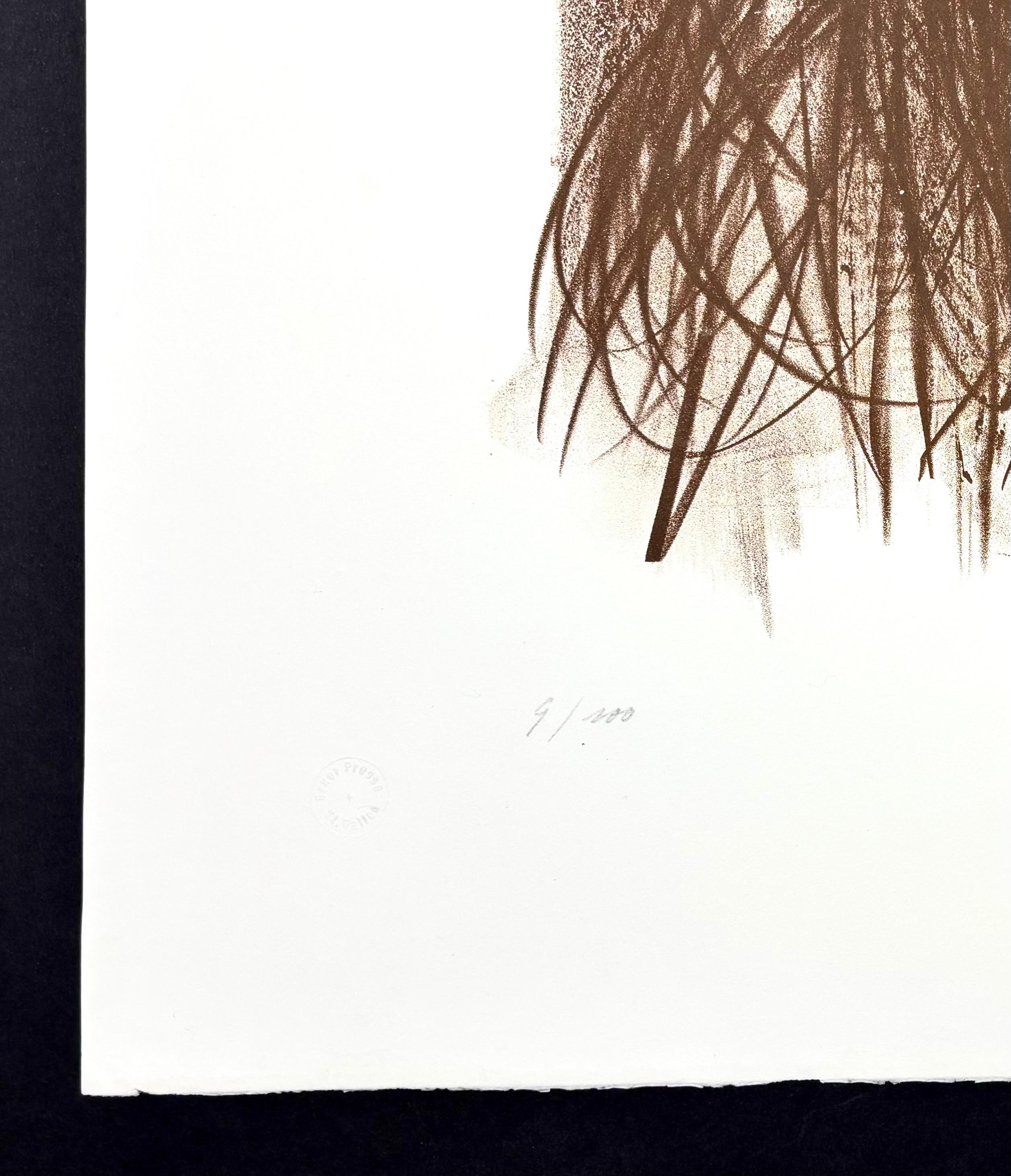 Hans Hartung ( 1904 - 1989) - L 92 - Lithographie sur papier BFK Rives - 1963 en vente 4