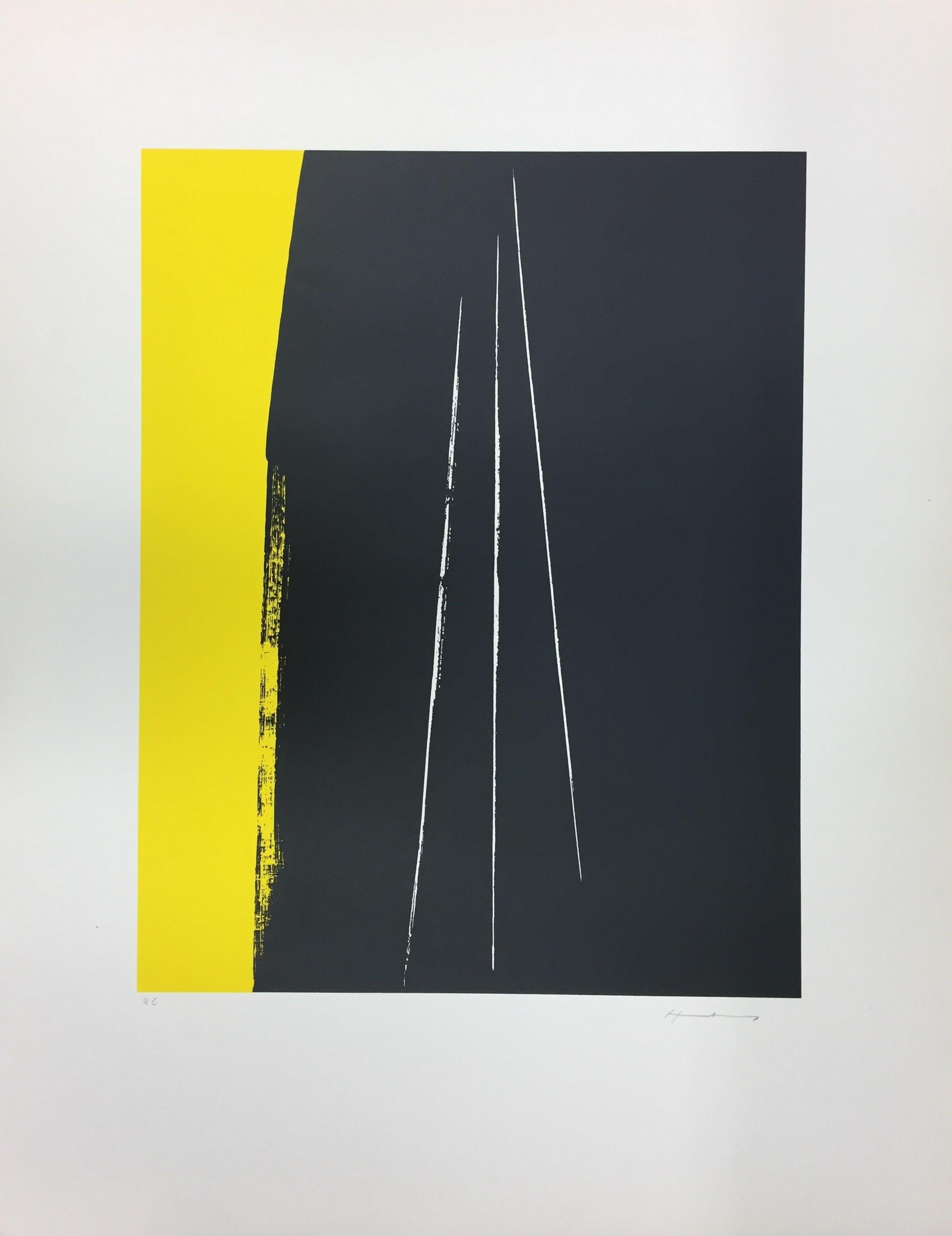 HARTUNG  litografia astratta originale - pittura firmata in edizione limitata - Print di Hans Hartung