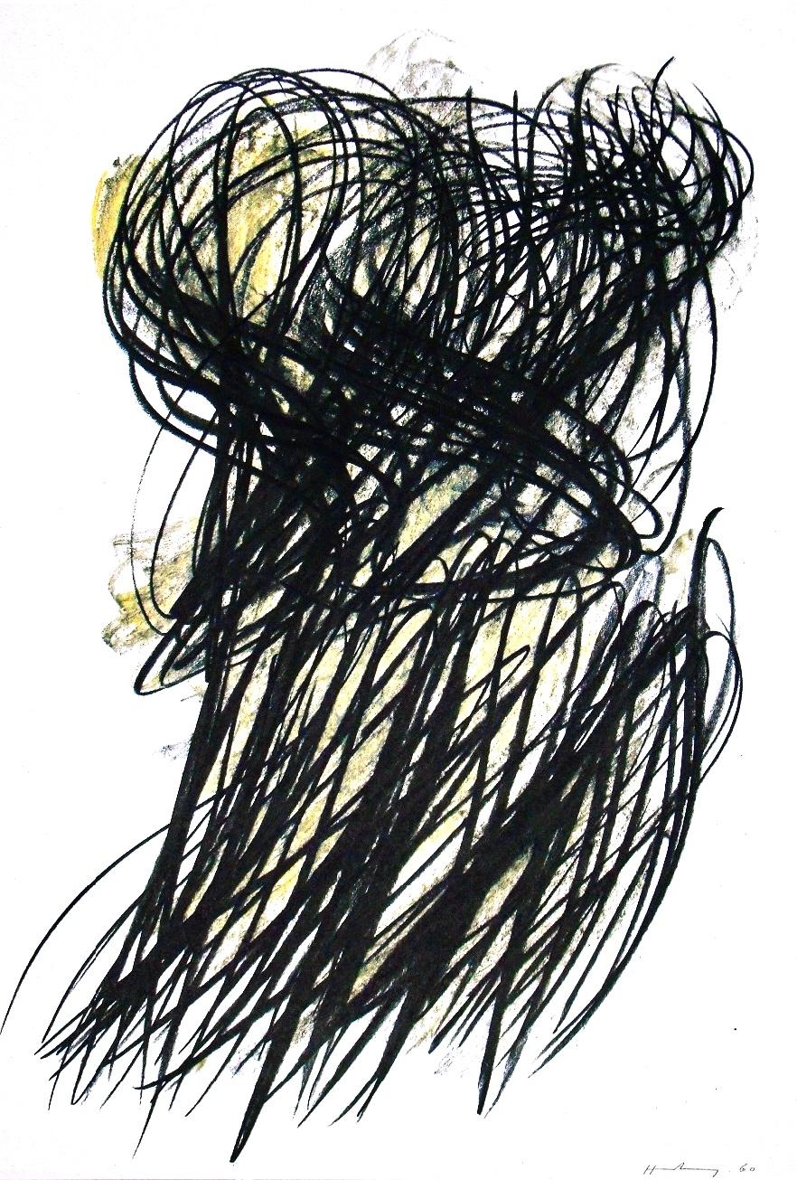 Héliogravure on vélin paper. Paper Size: 13.78 x 10.83 inches. Inscription: Signed in the plate and unnumbered, as issued. Notes: From the folio, Hans Hartung, Peintres d'aujourd'hui, 1962. Published by Fernand Hazan, Éditeur, Paris; rendered by