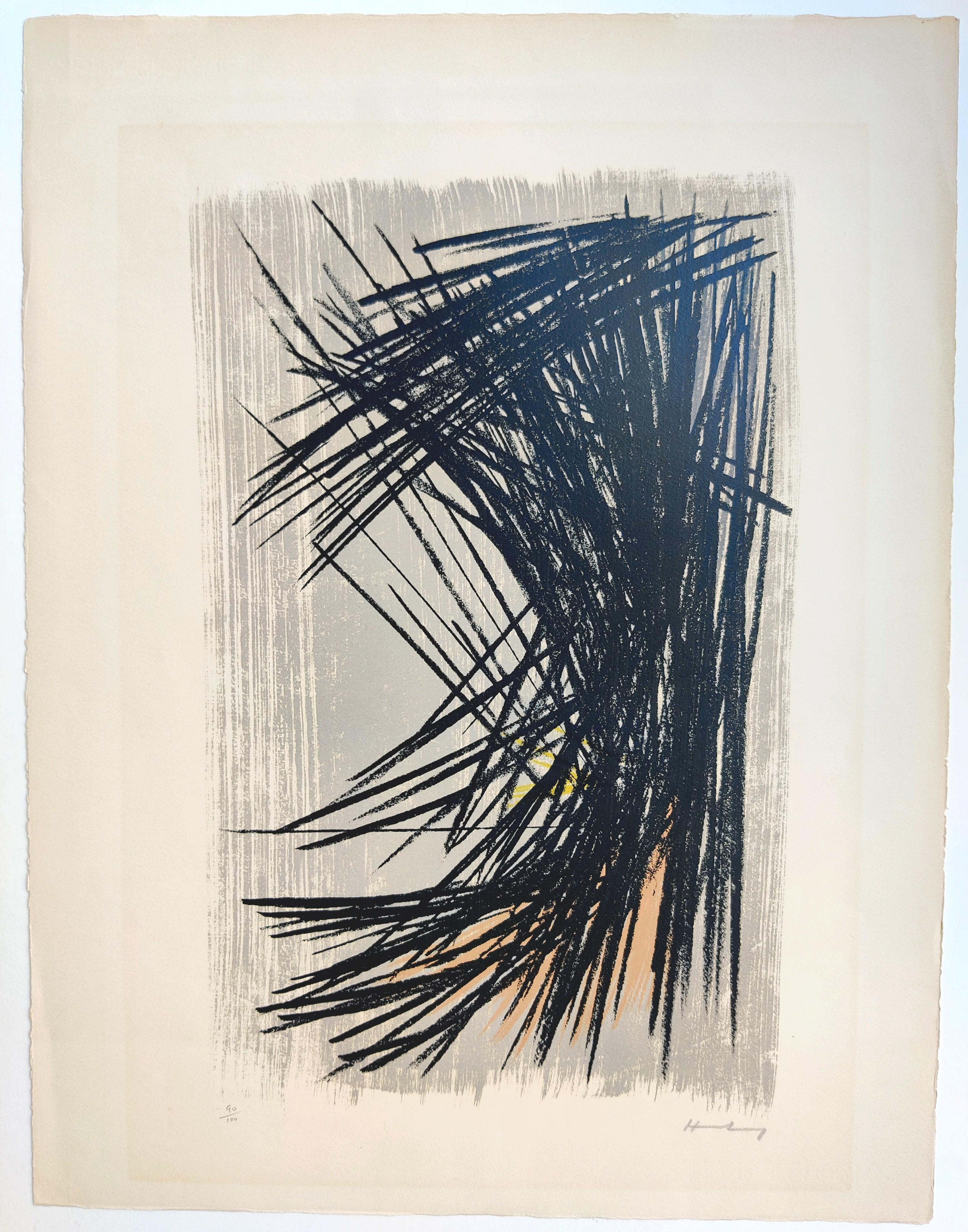 L 11 - Beige Abstract Print by Hans Hartung