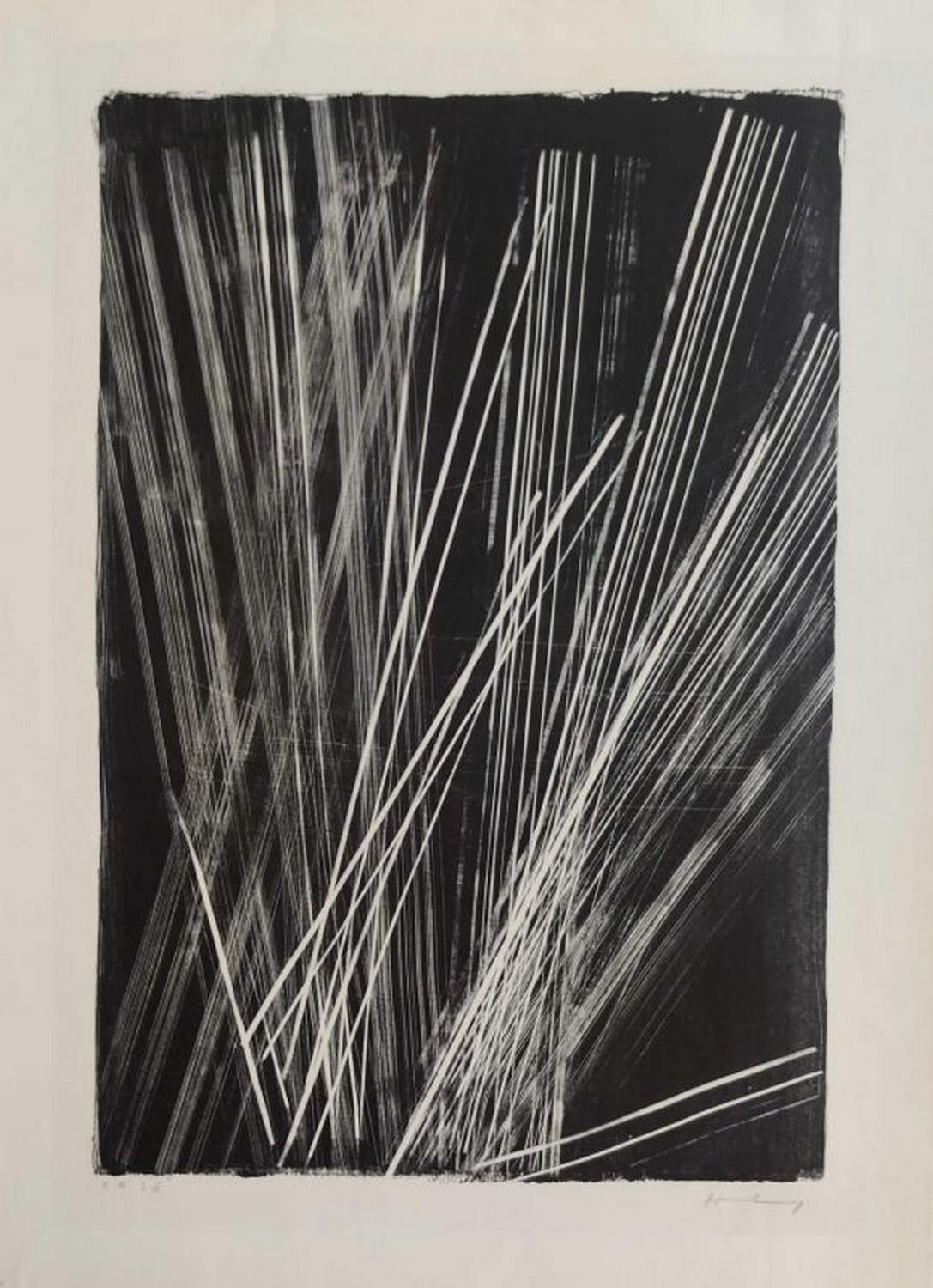 Hans Hartung Abstract Print - L 1966-19 