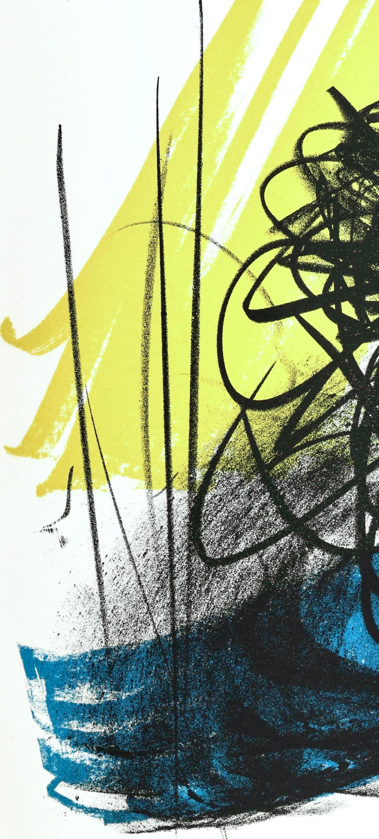 L différé-2, San Lazzaro et ses Amis, XXe siècle (Schwarz), Landscape Print, von Hans Hartung