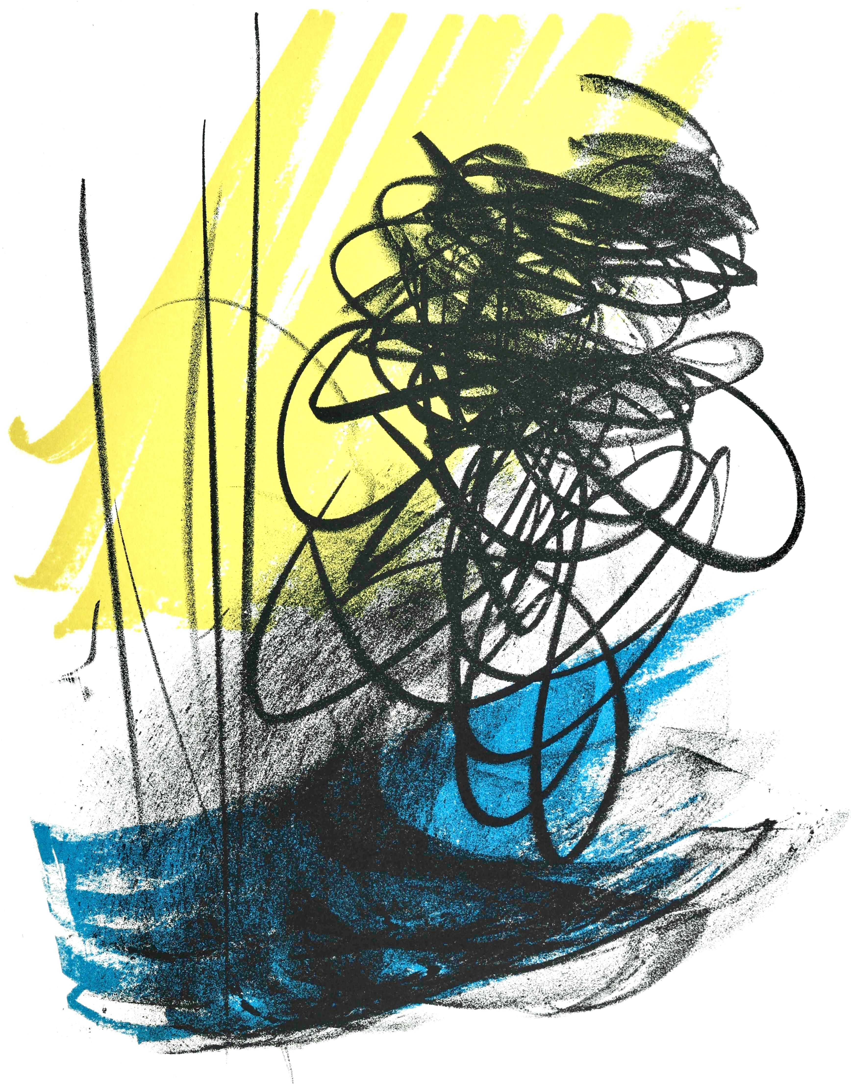 Hans Hartung Landscape Print – L différé-2, San Lazzaro et ses Amis, XXe siècle