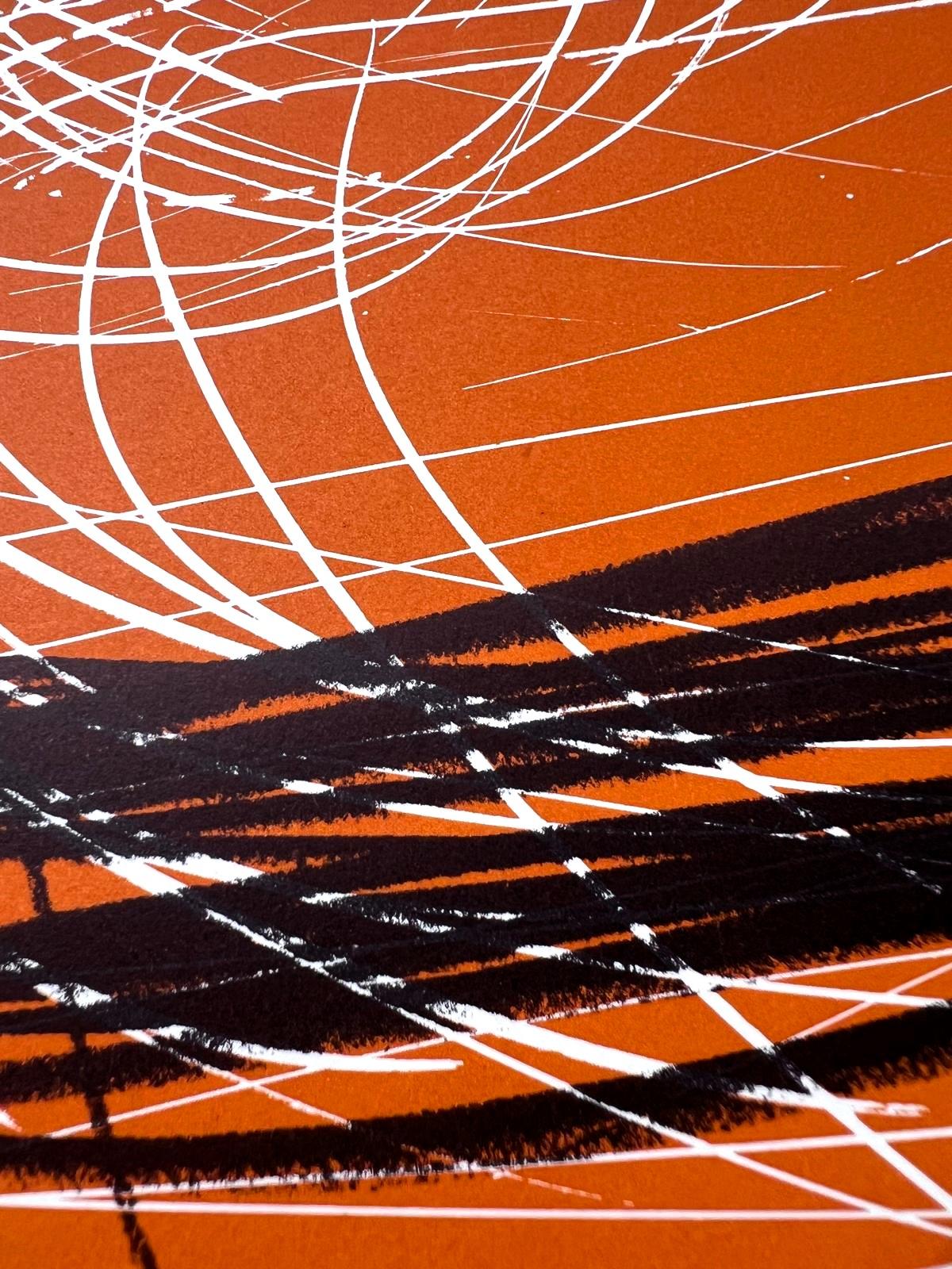 L1971-4 - Abstract Print Naranja de Hans Hartung