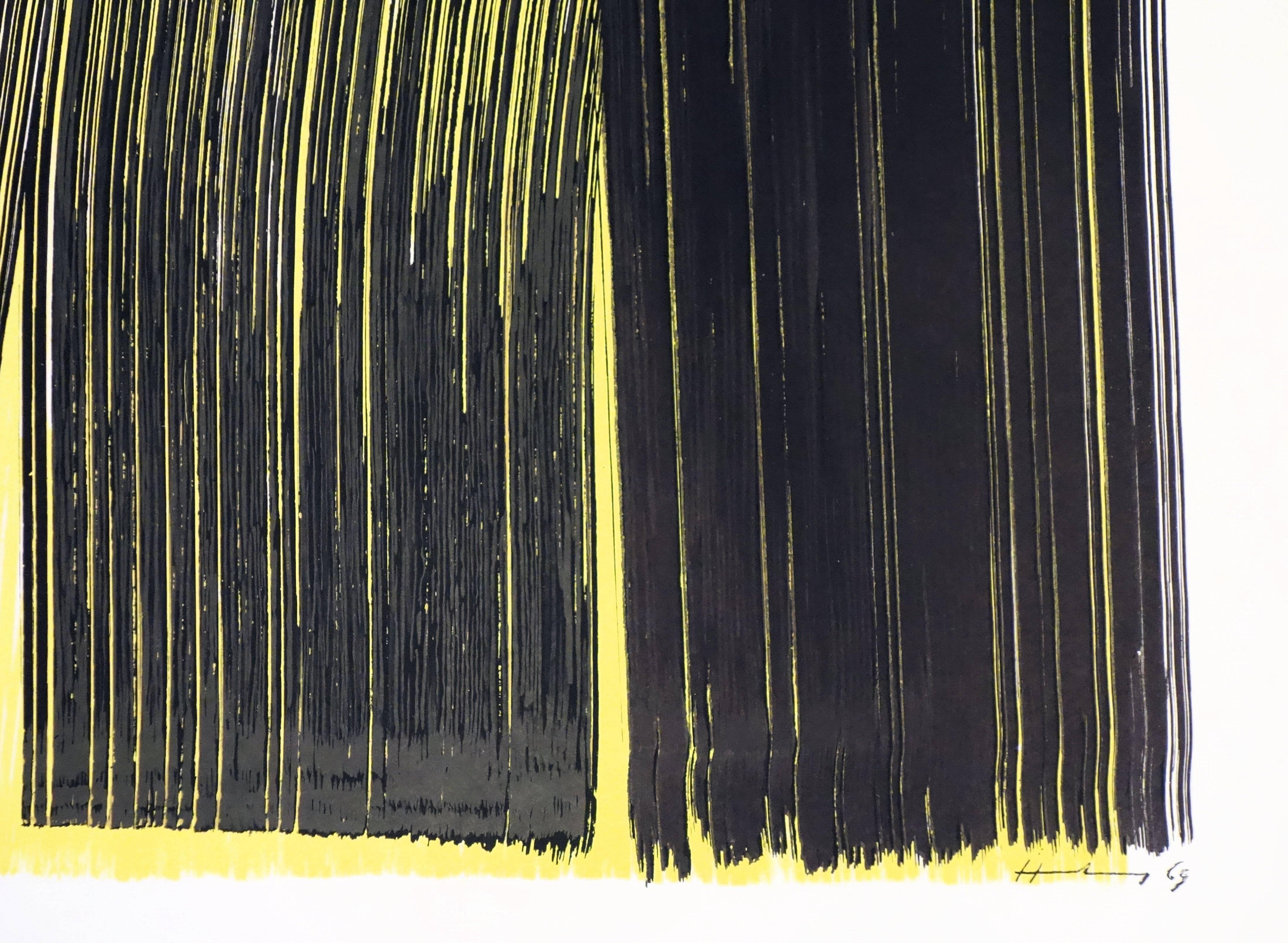 Olympic Games : Black and Yellow Composition - Original Lithograph - Print by Hans Hartung