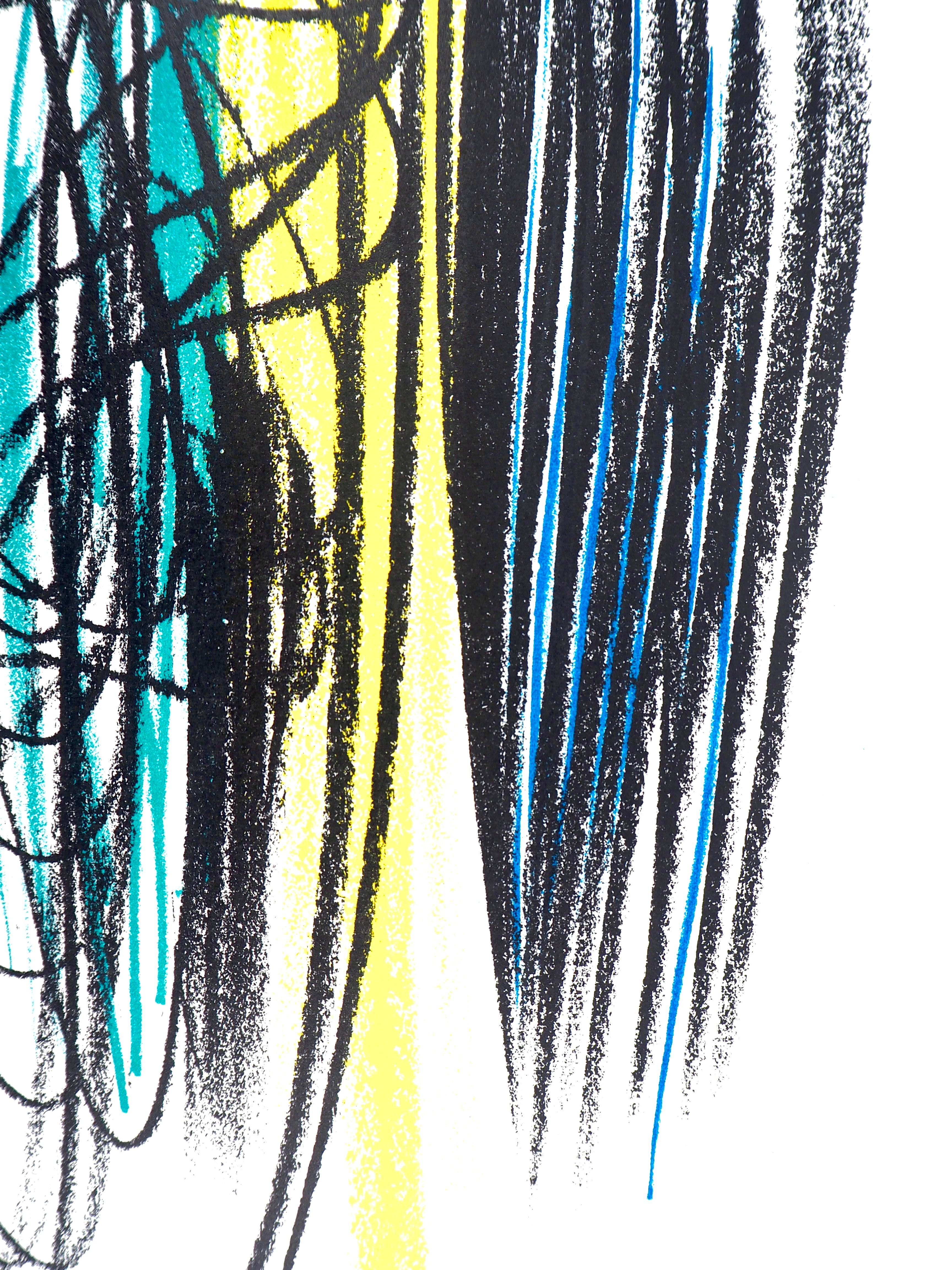 P. 1958-35, Sociedad Internacional de Arte del Siglo XX - Abstract Print Negro de Hans Hartung