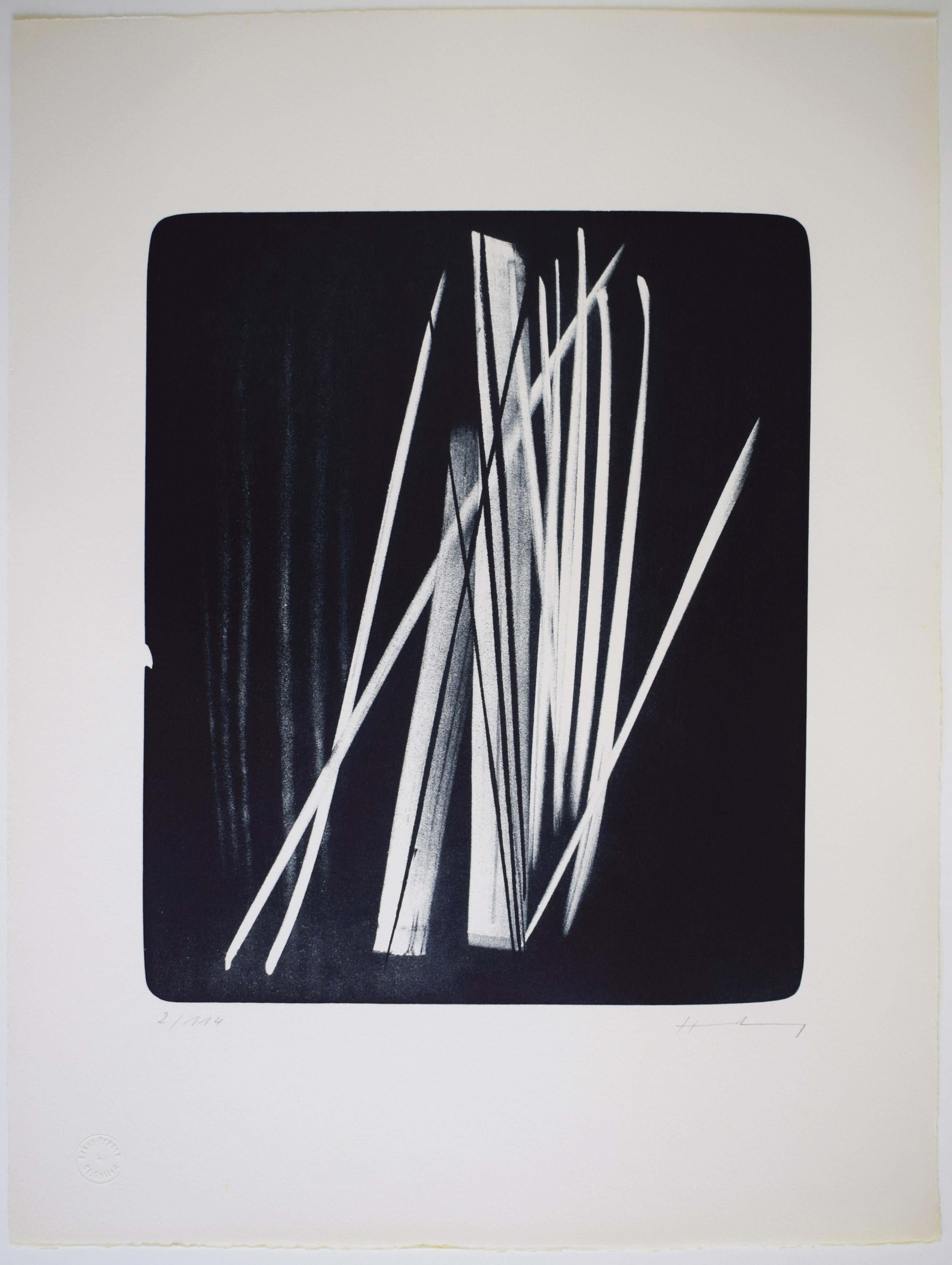 Senza titolo da: La pelle delle cose - Astrazione lirica Monochrome tedesco-francese - Print di Hans Hartung
