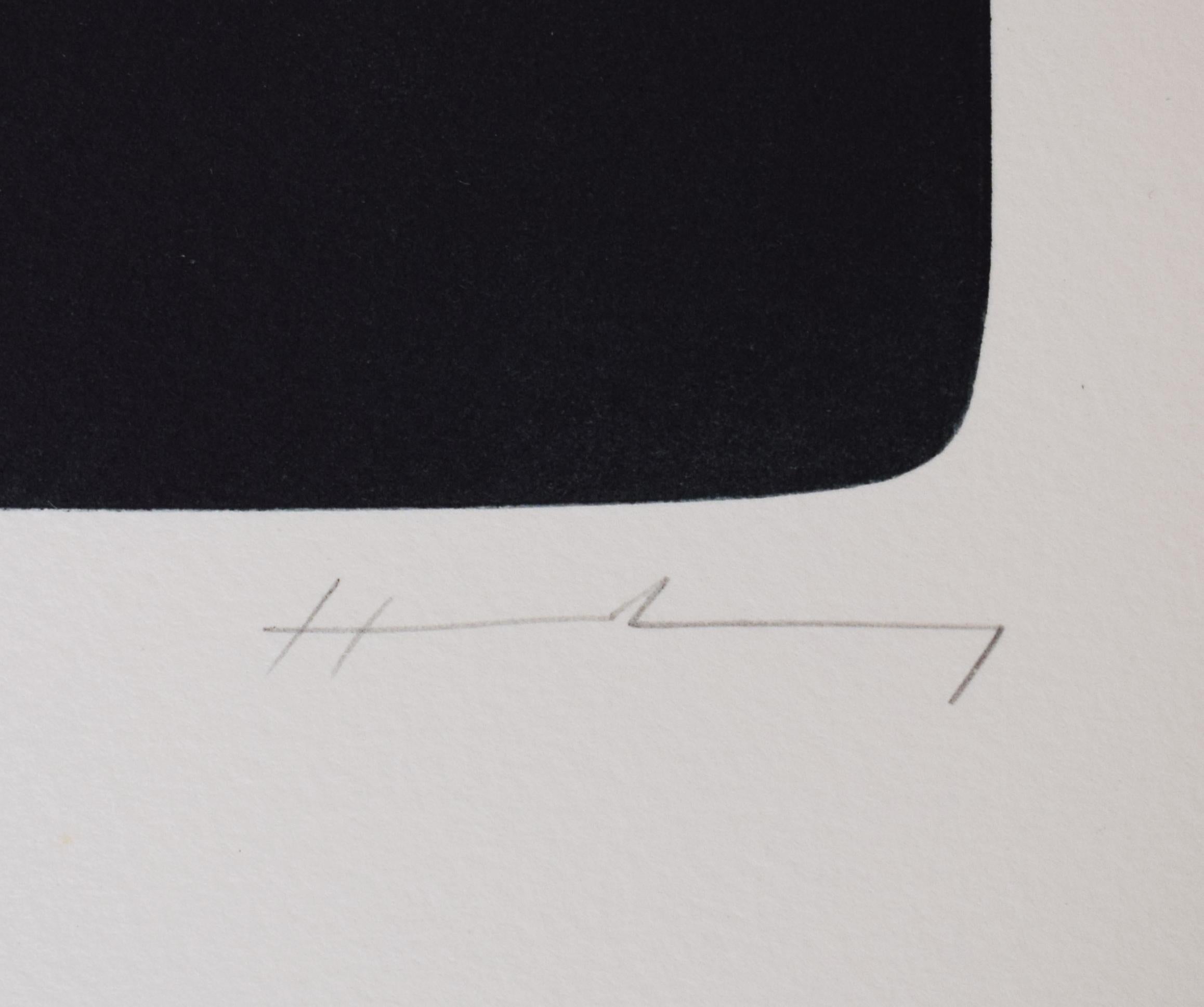 Senza titolo da: La pelle delle cose - Astrazione lirica Monochrome tedesco-francese - Print Astratto di Hans Hartung