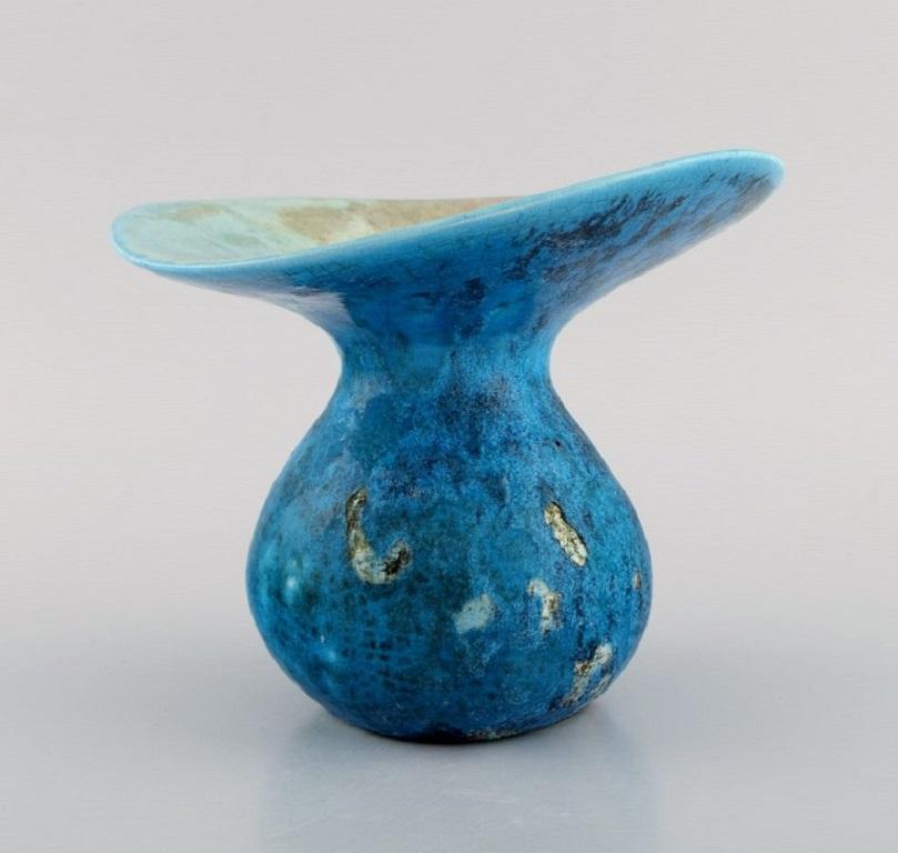 French Hans Hedberg, Sweden, Unique Vase in Glazed Ceramics, 1980s
