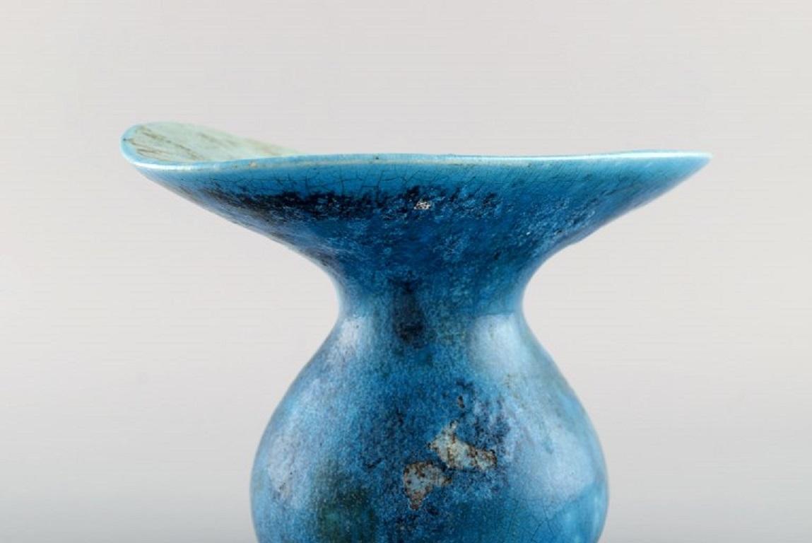 Hans Hedberg, Sweden, Unique Vase in Glazed Ceramics, 1980s 1