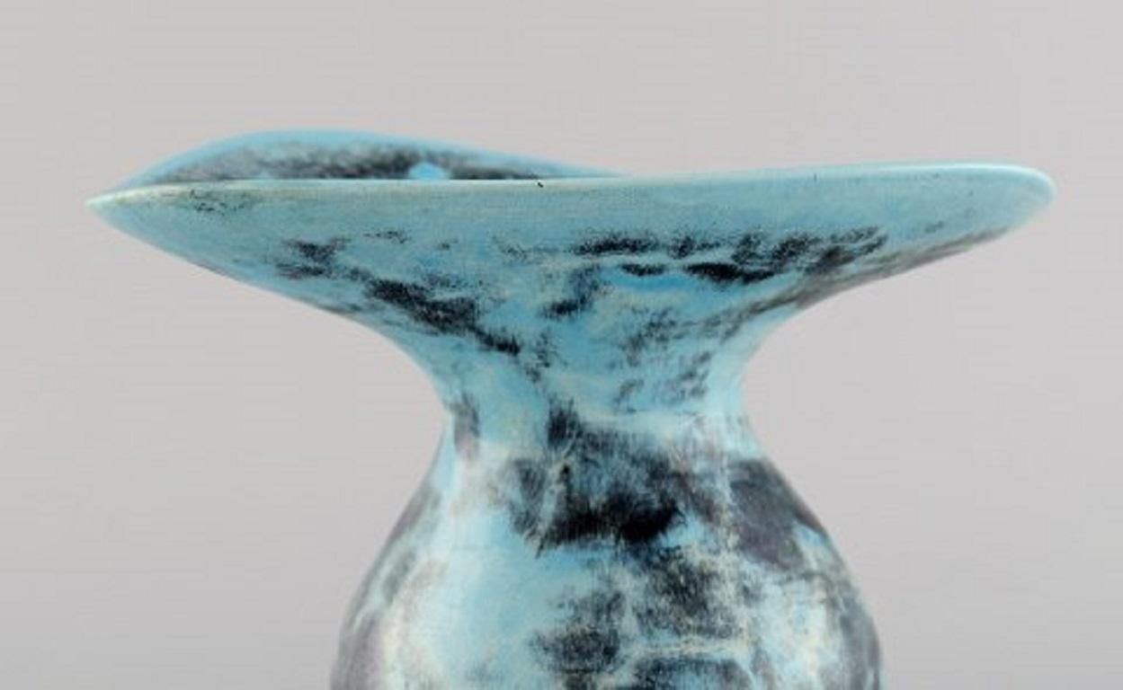 Hans Hedberg, Sweden, Unique Vase in Glazed Ceramics In Excellent Condition In Copenhagen, DK