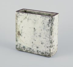 Hans Hedberg for Biot, France. Rectangular ceramic vase. 1970s/80s