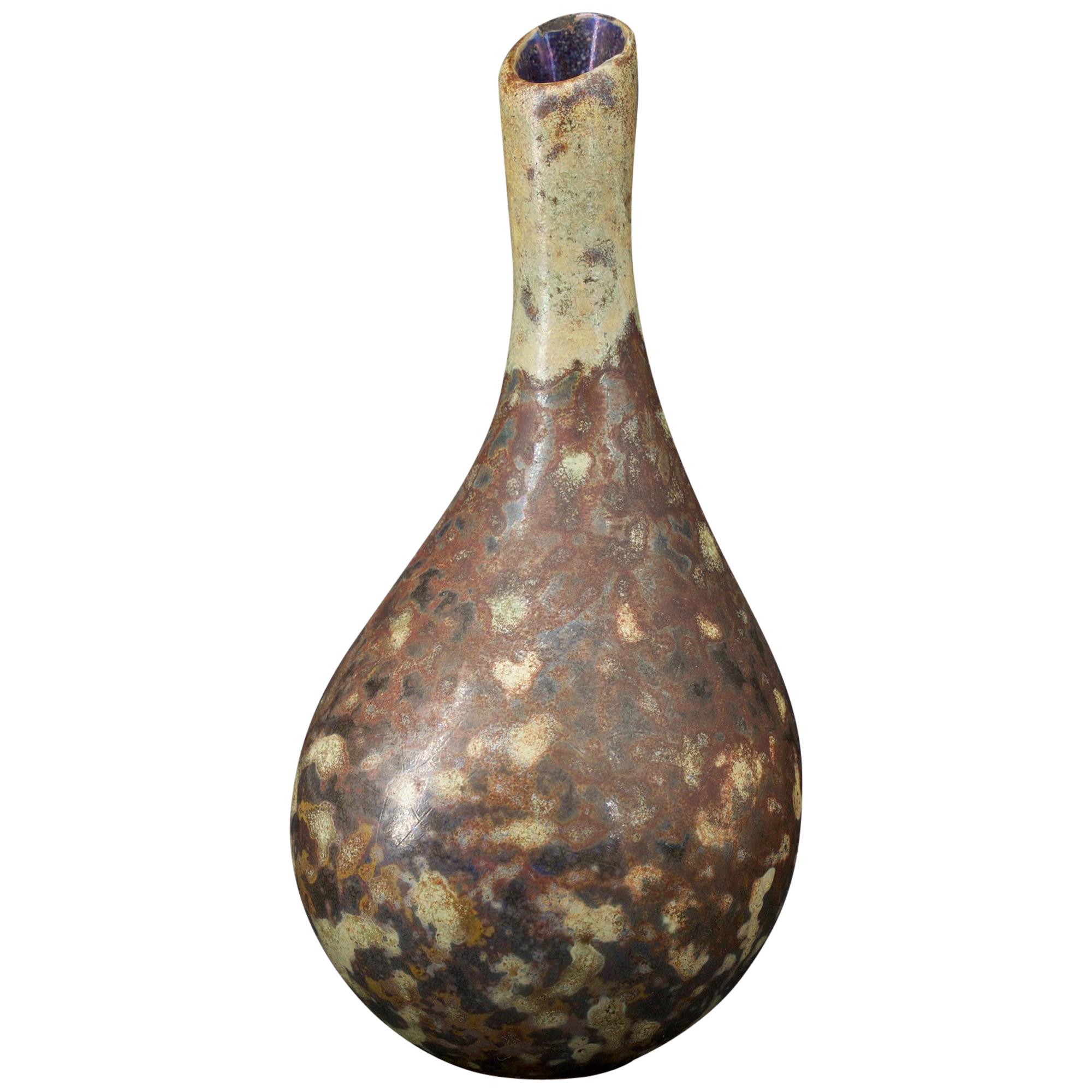 Hans Hedberg Petite Ceramic Bud Vase Swiss French Mid-Century Modern, 1960s For Sale