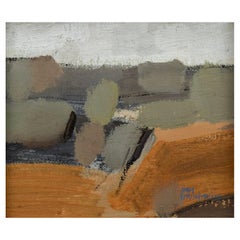 Hans Hedenström, Listed Swedish Artist, Modernist Landscape, Oil on Plate