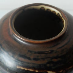 Hans Henrik Hansen pour Royal Copenhagen:: vase gris foncé/noir:: années 1940