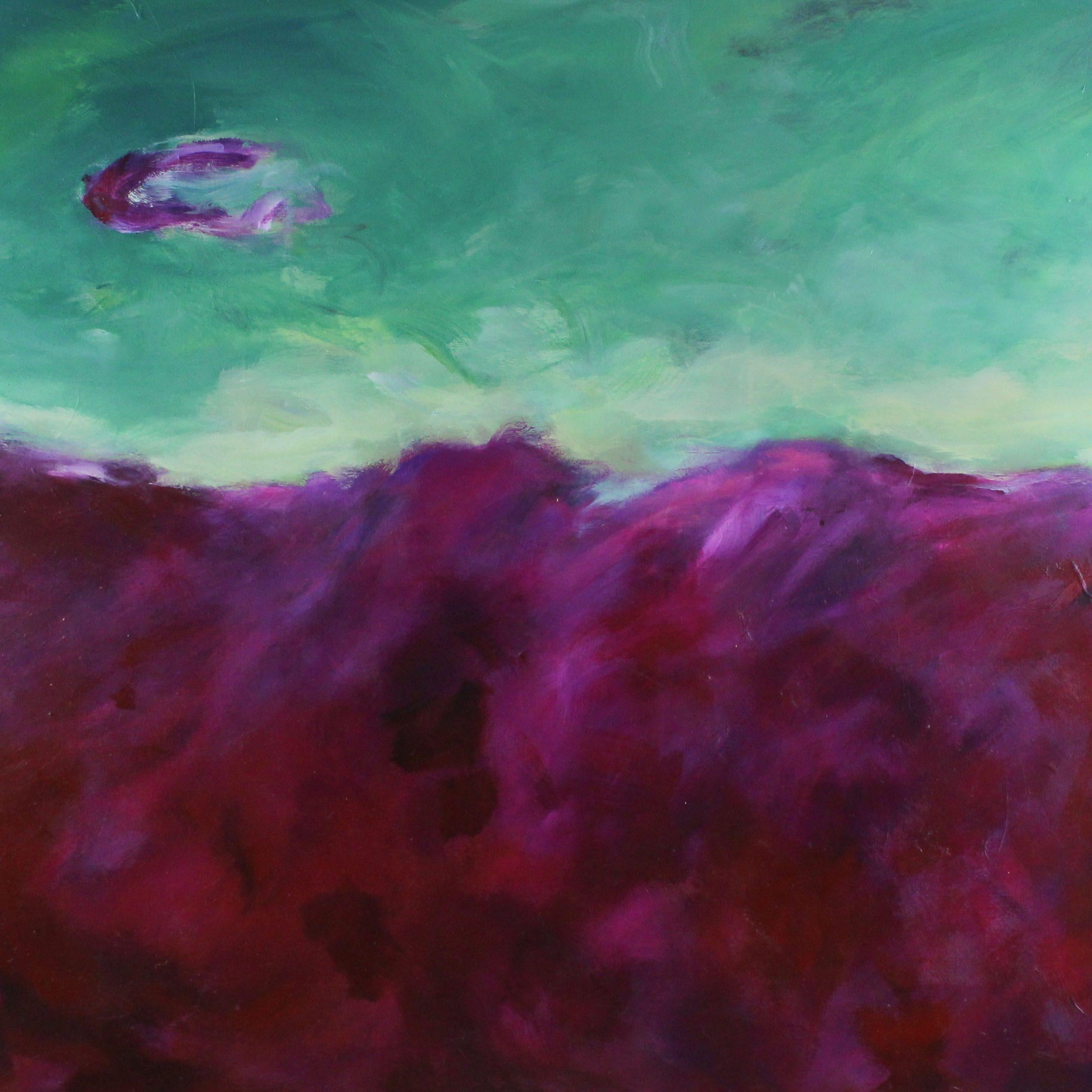 Moderne Peinture de Hans Henrik Husemann « Terra Magenta III » acrylique sur toile en vente