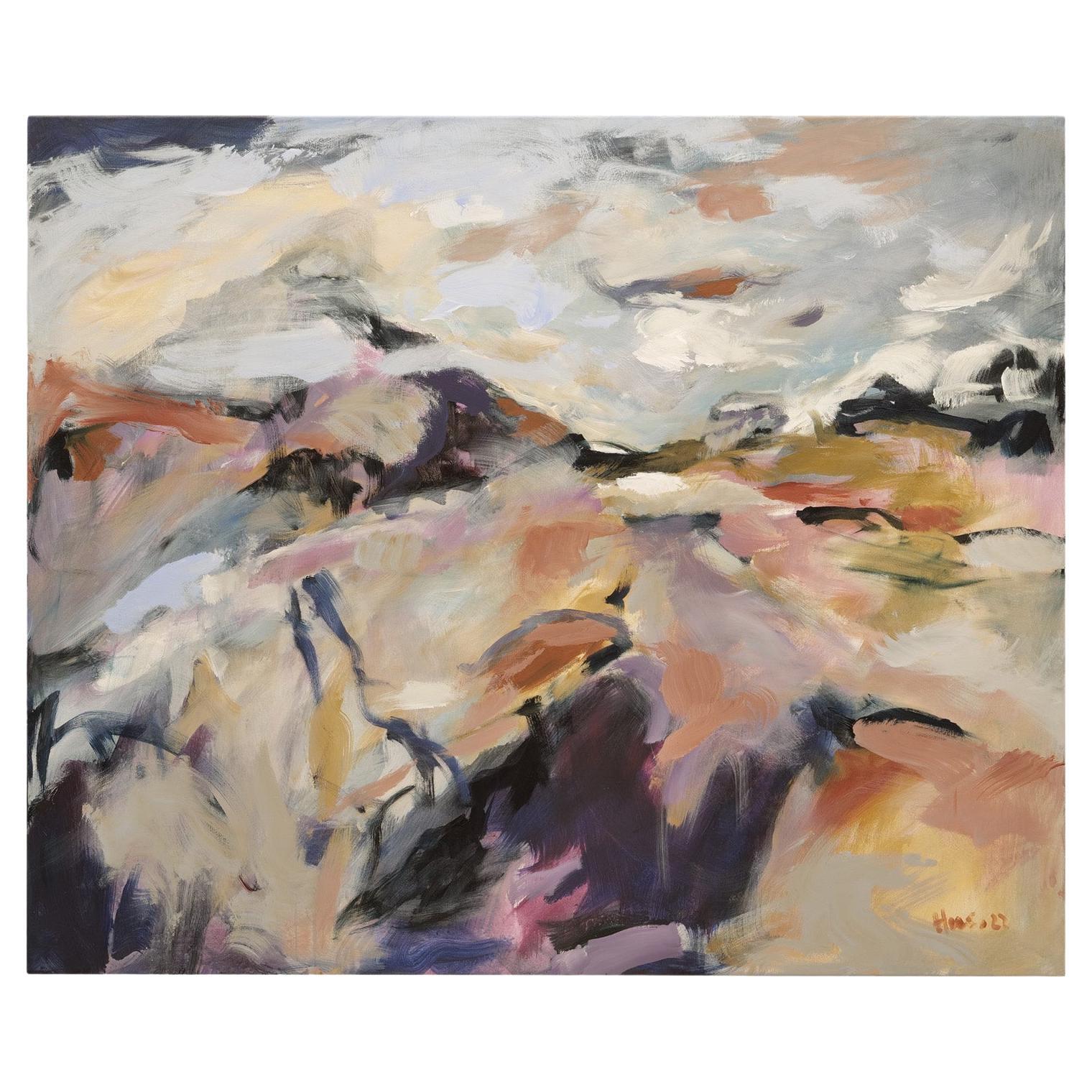 Hans Henrik Husemann Painting "Velvet Hills" acrylic on canvas For Sale