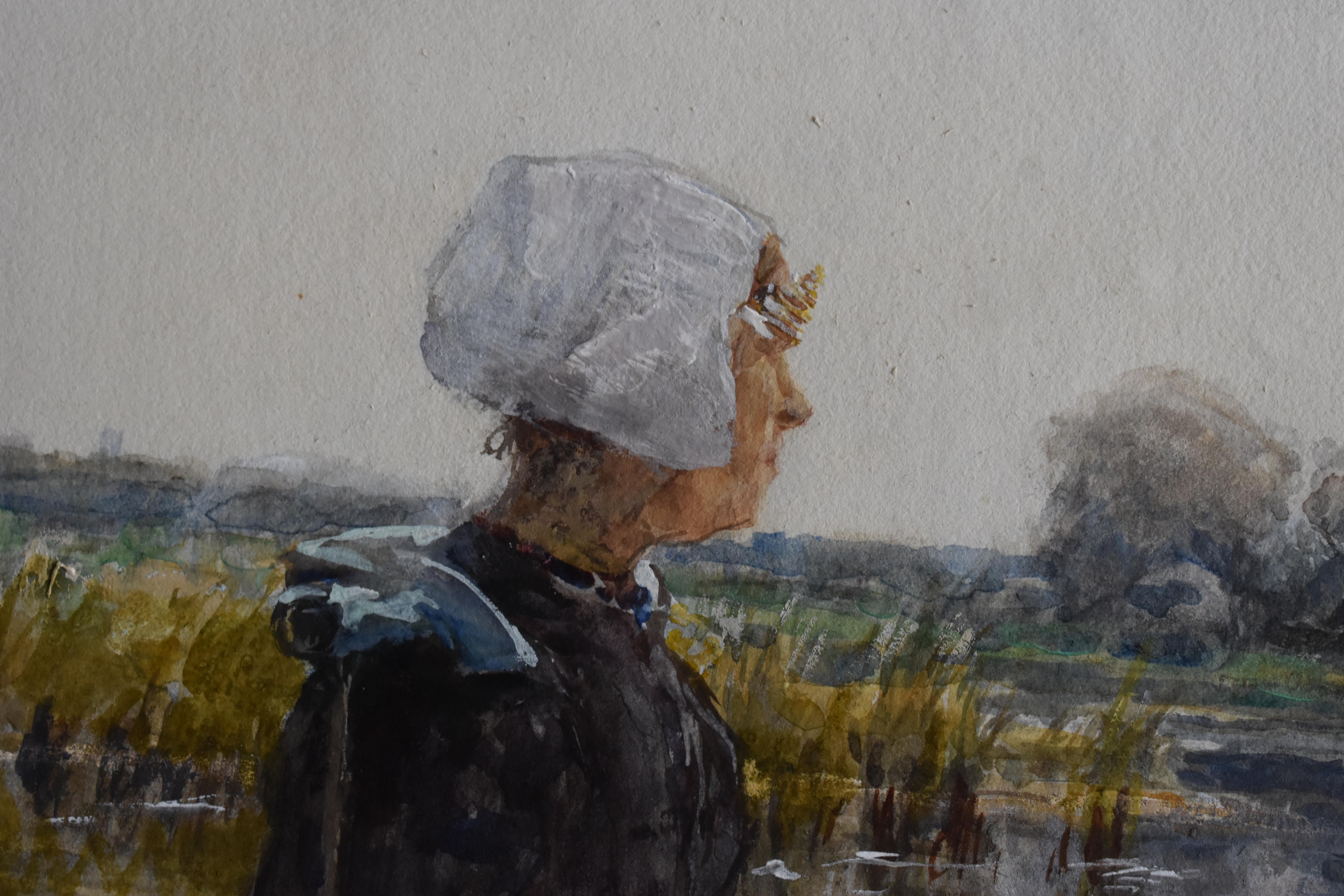 Hans HERRMANN (1858-1942) Watercolor Painting c1900 Dutch School For Sale 3