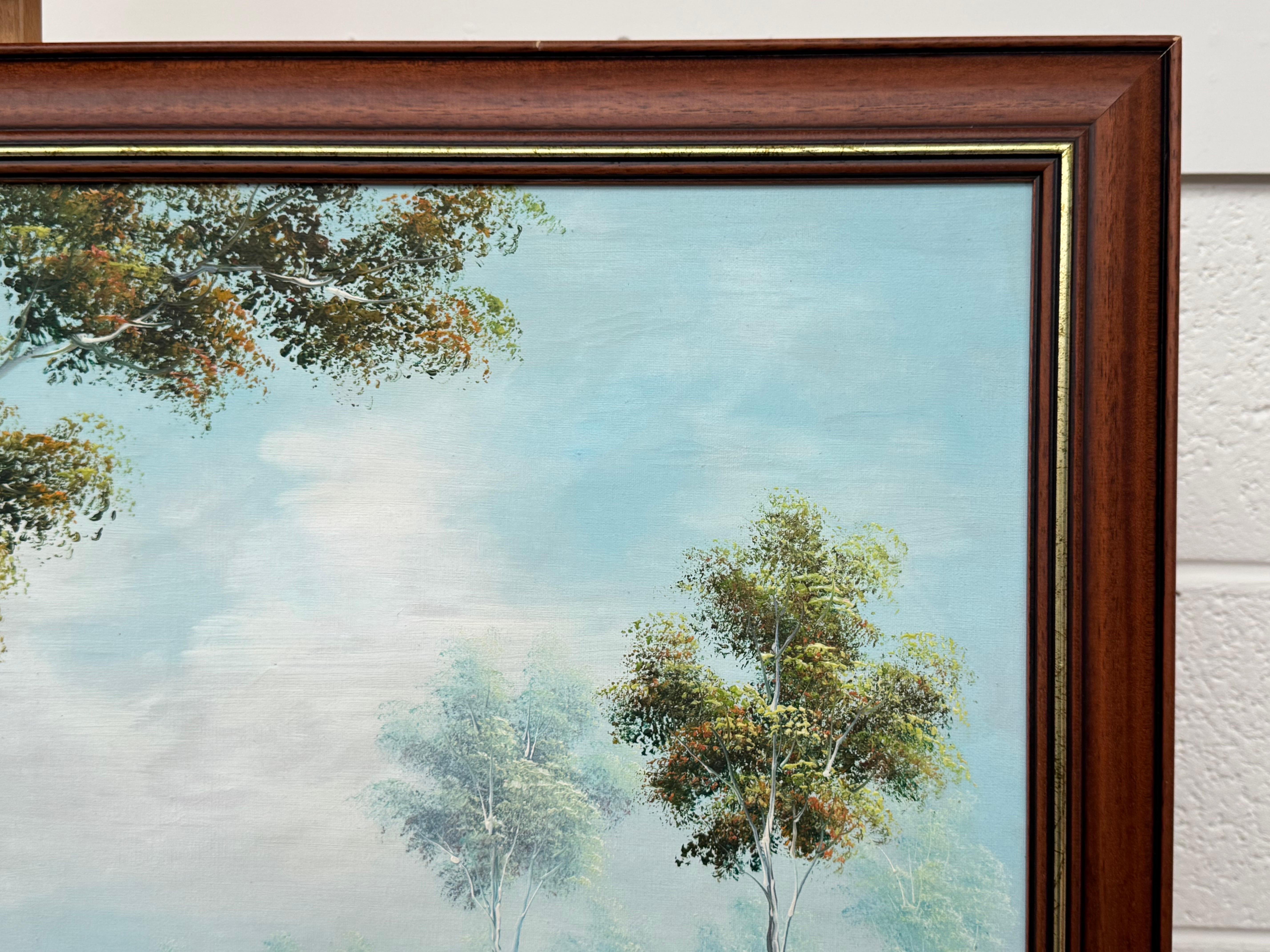 Tranquillo paesaggio australiano con alberi di eucalipto - Vintage 20th Century Art in vendita 2