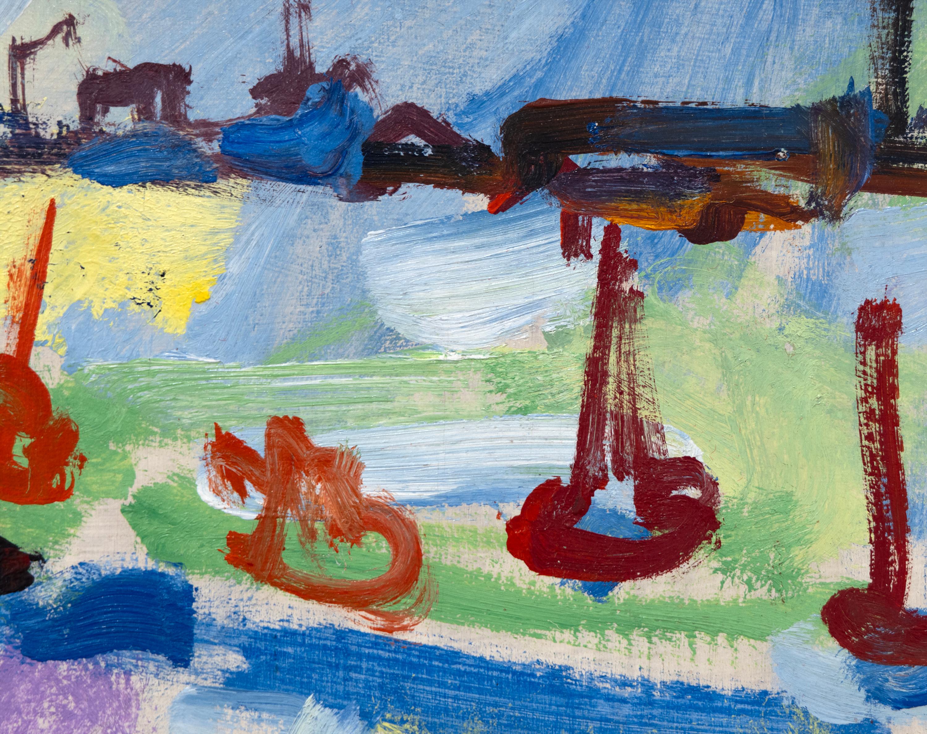 Ohne Titel (Ansicht des Hafens von Provincetown) (Grau), Landscape Painting, von Hans Hofmann