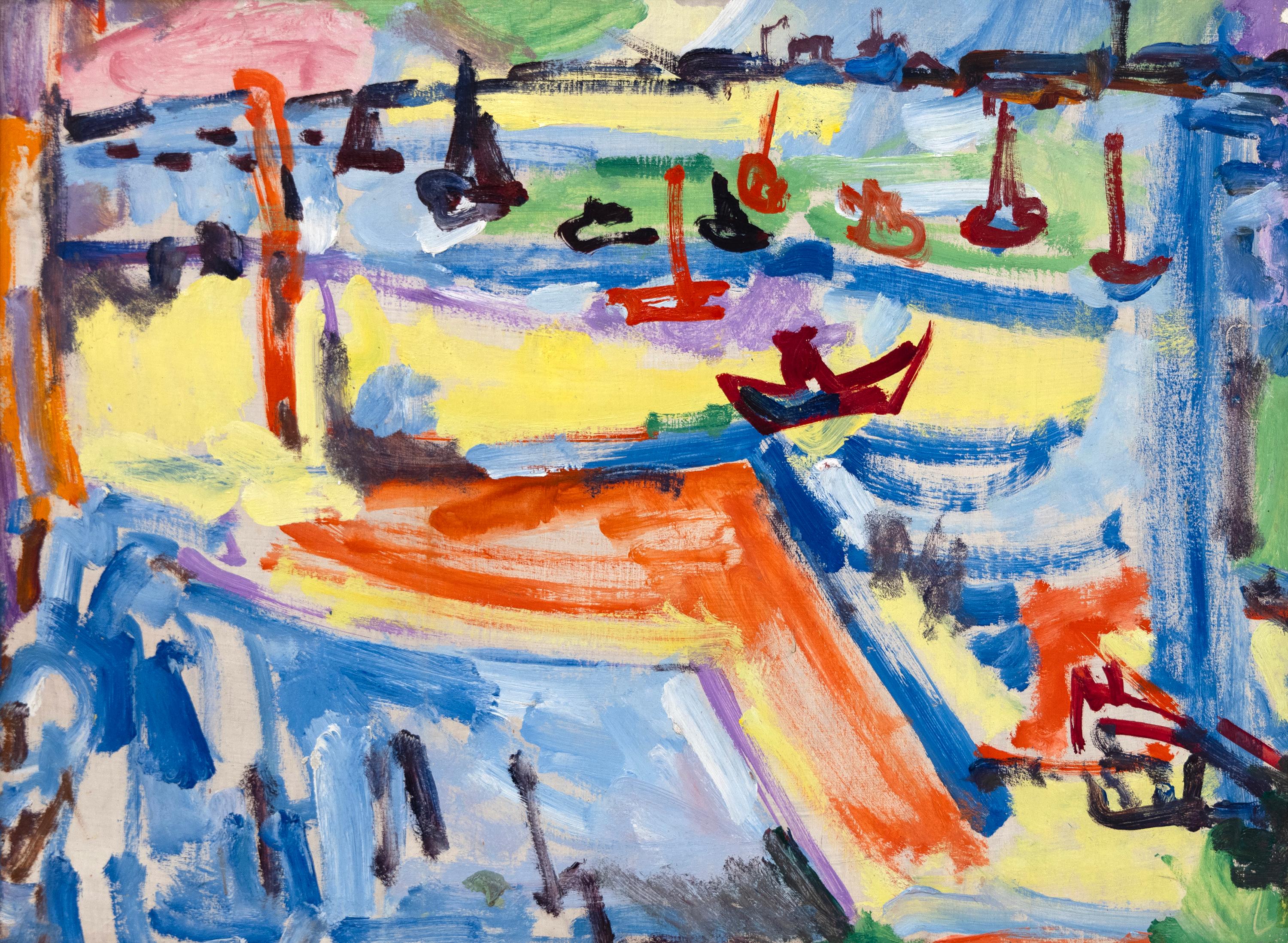 Hans Hofmann Landscape Painting – Ohne Titel (Ansicht des Hafens von Provincetown)