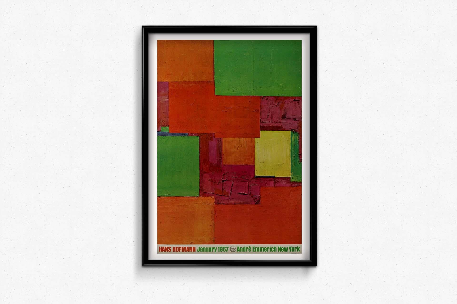 1967 original exhibition poster for Hans Hofmann's at the André Emmerich Gallery For Sale 3