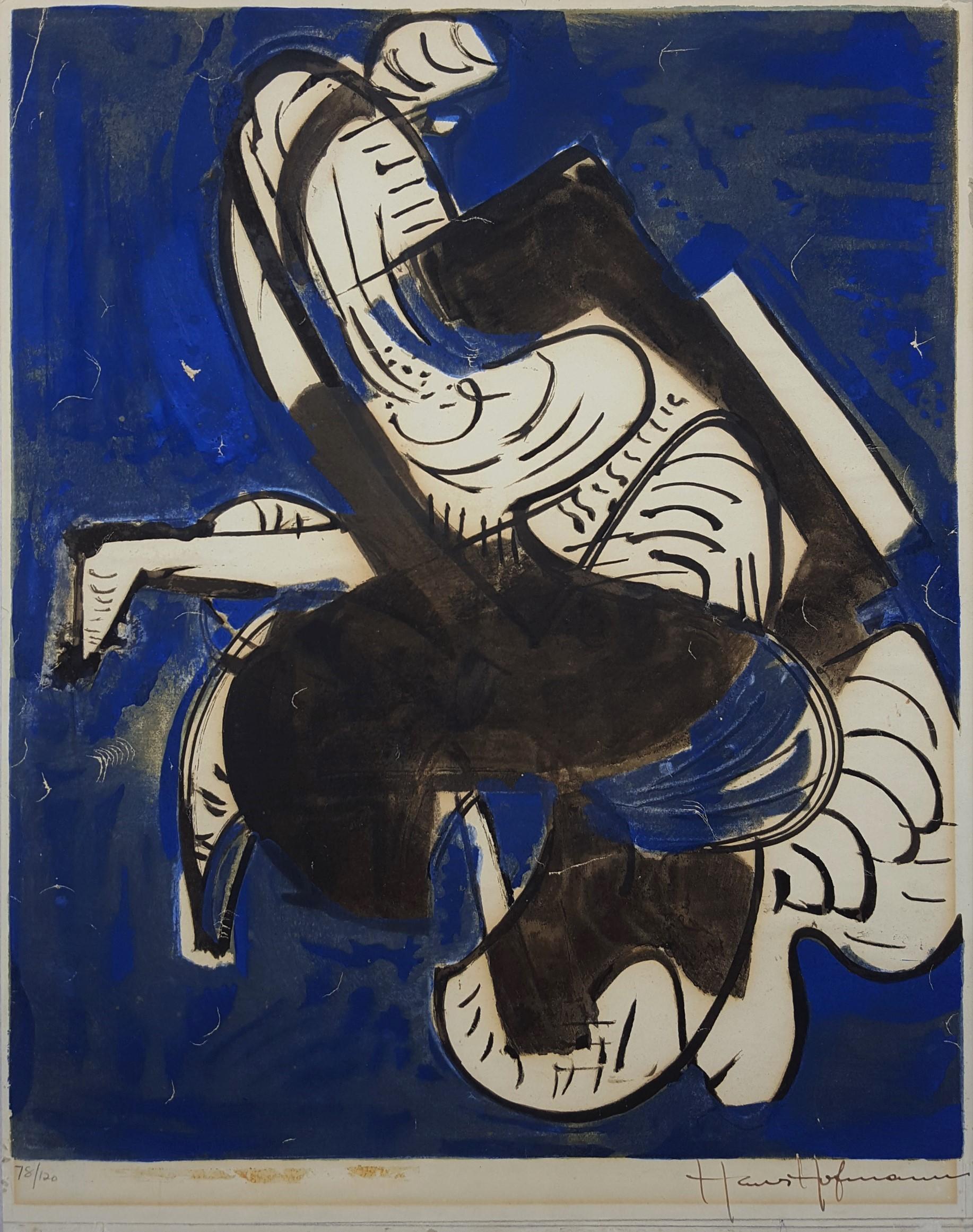 Komposition in Blau – Print von Hans Hofmann