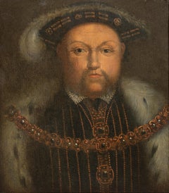 Antique Portrait Of King Henry VIII (1491-1547) Of England, 16th Century  