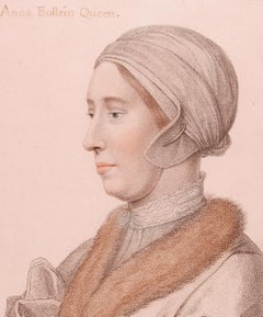 18th C. Portrait of Anne Boleyn after 16th C. Holbein Drawing