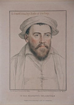 Porträt von Edward Stanley aus dem 18. Jahrhundert vom Hof von Henry VIII. nach Holbein-Zeichnung