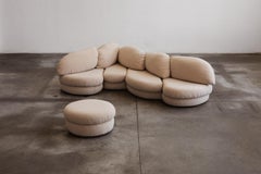 Sofá "Brioche" con otomana de Hans Hopfer para Neue Wiener Werkstätte, década de 1970