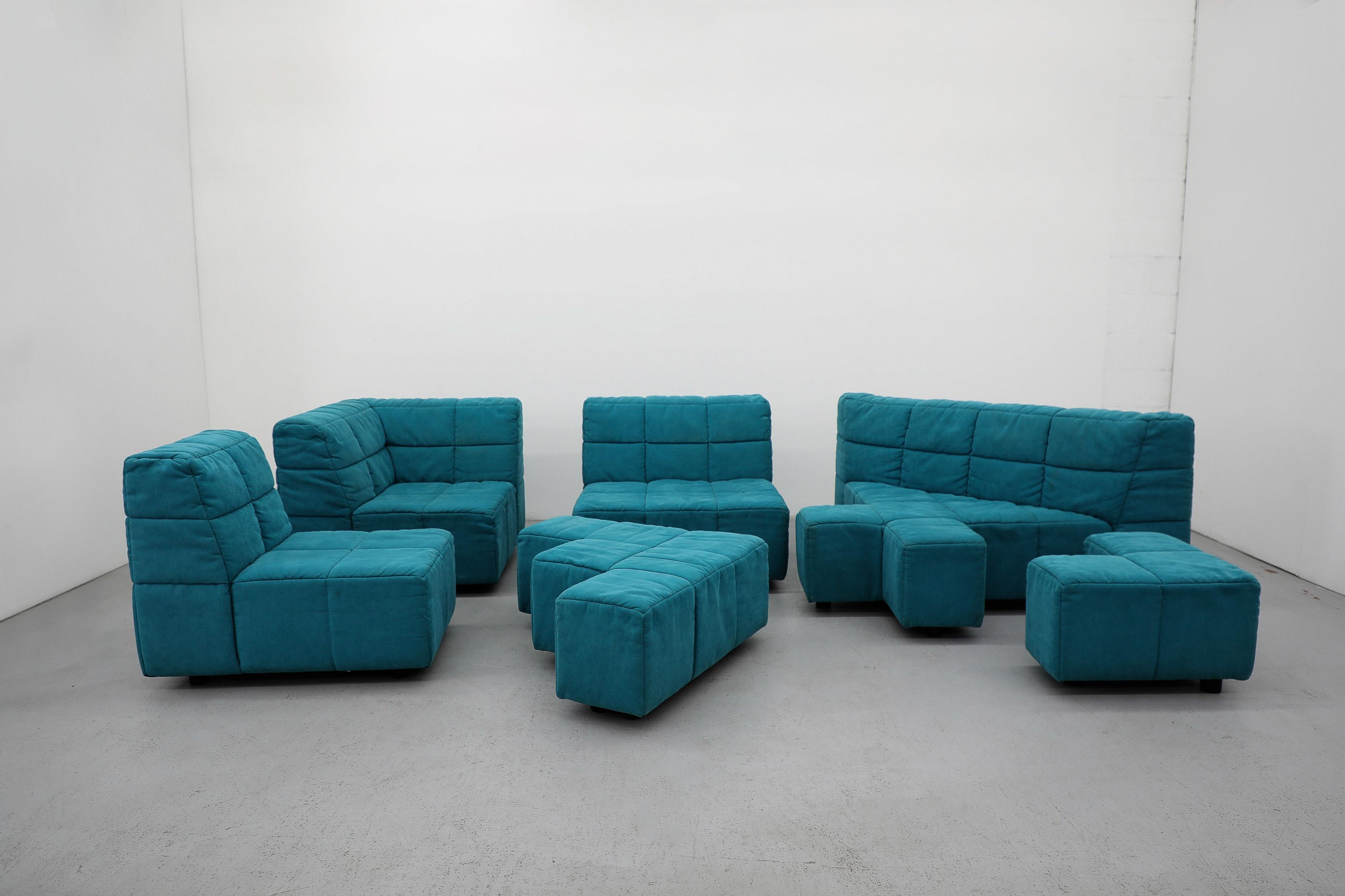 Canapé modulaire bleu 