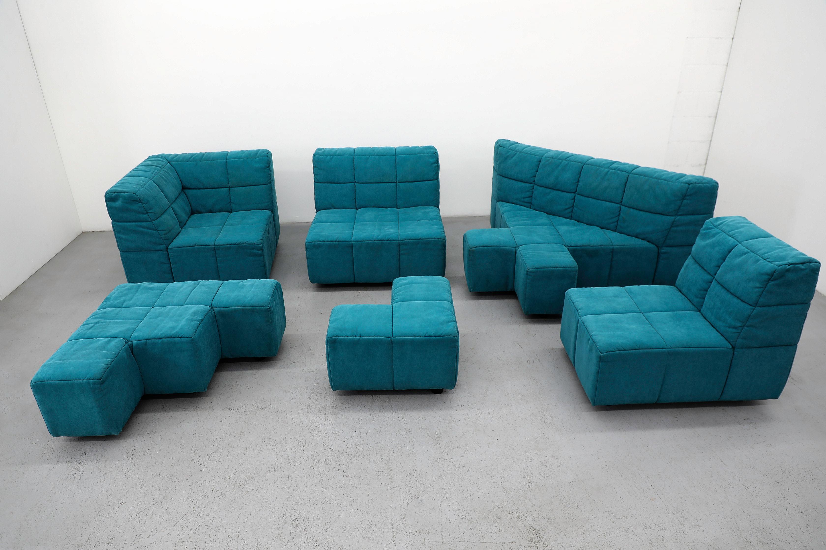 Canapé modulaire bleu 