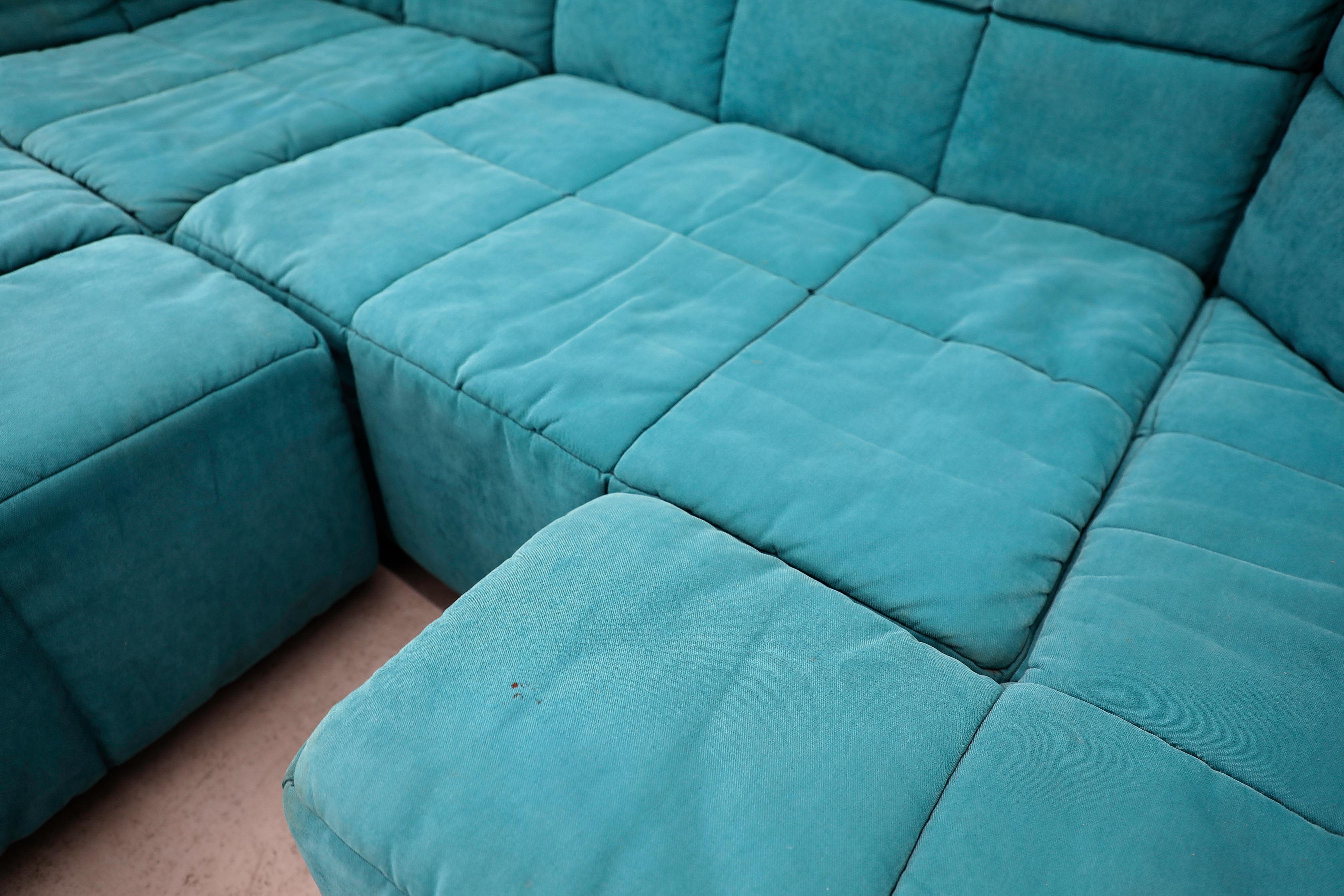 Canapé modulaire bleu 