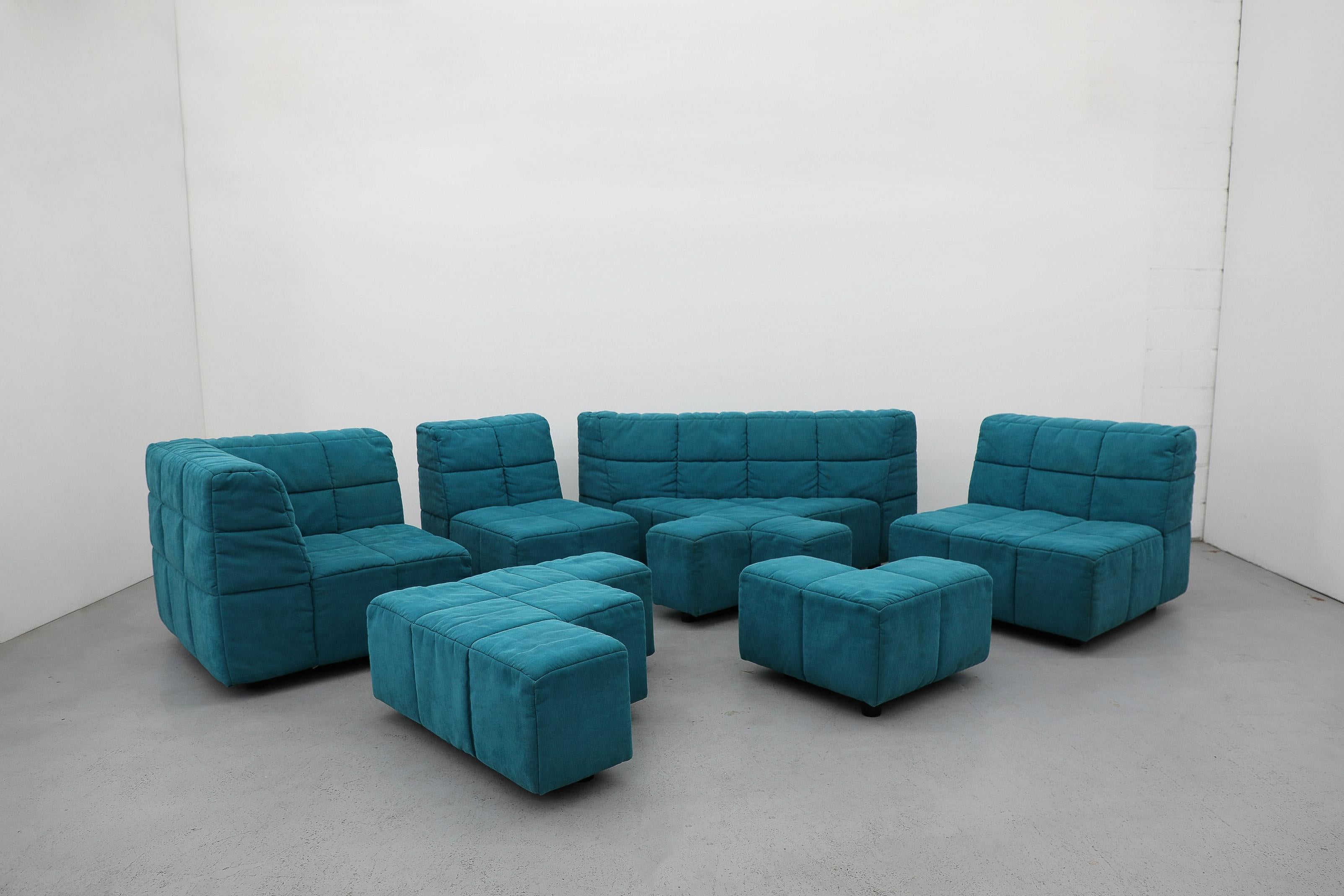 Autrichien Canapé modulaire bleu 