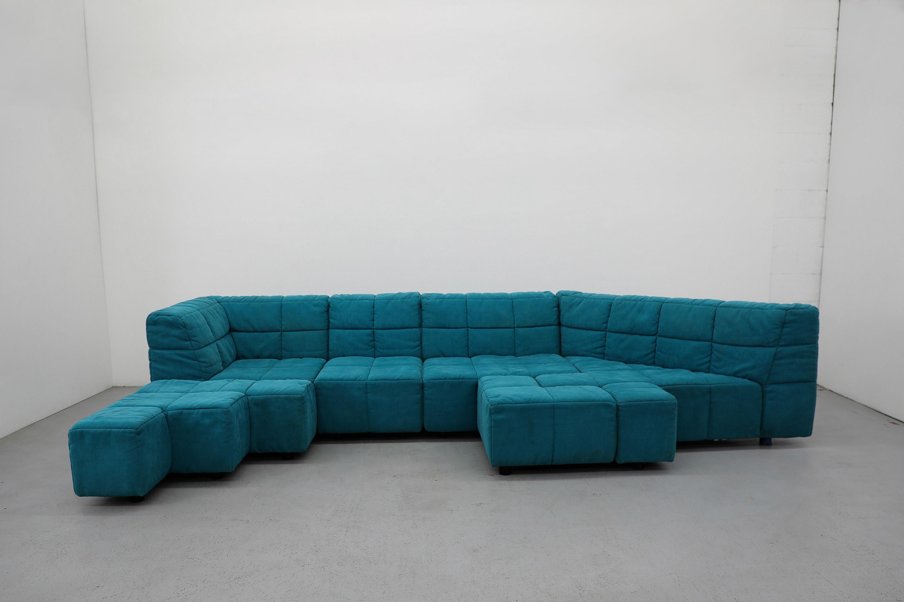 Canapé modulaire bleu 