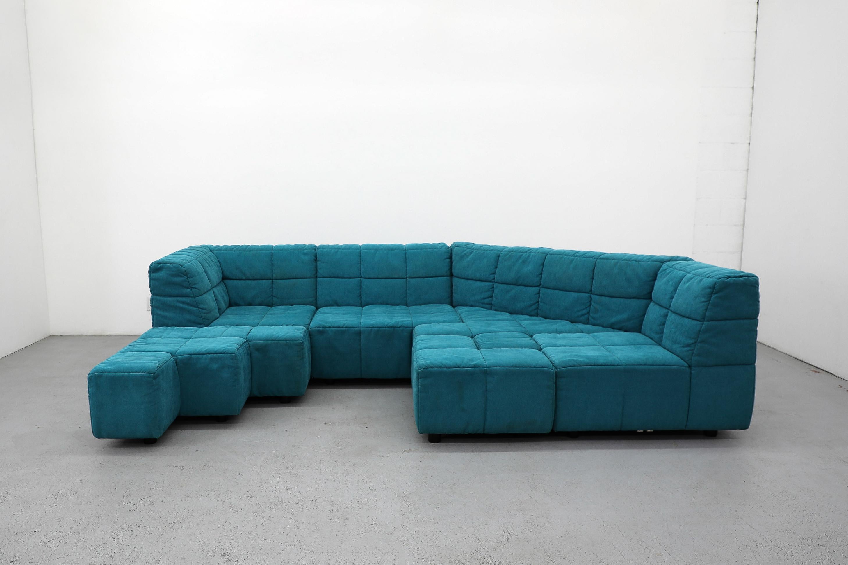 Fin du 20e siècle Canapé modulaire bleu 