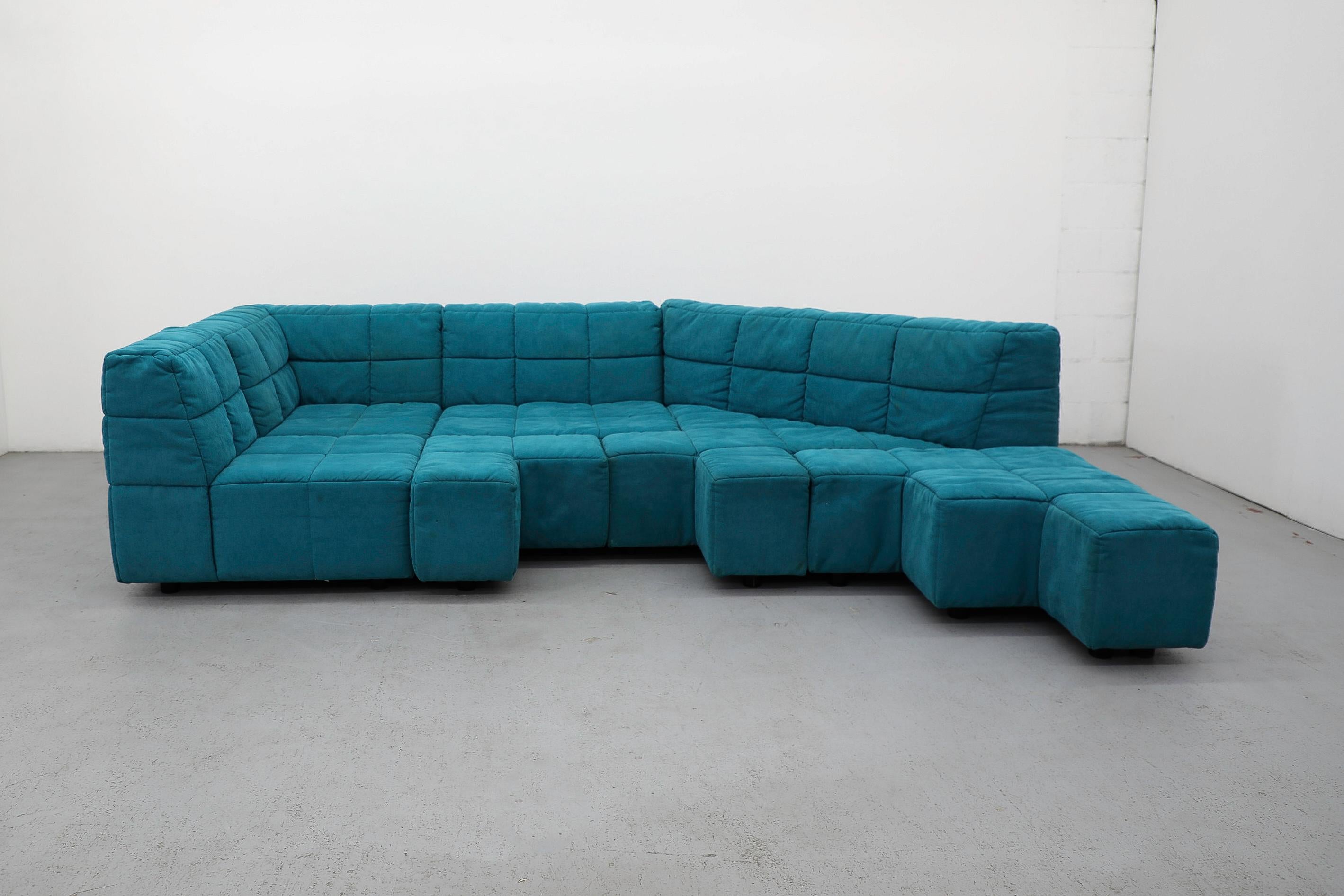 Tissu Canapé modulaire bleu 