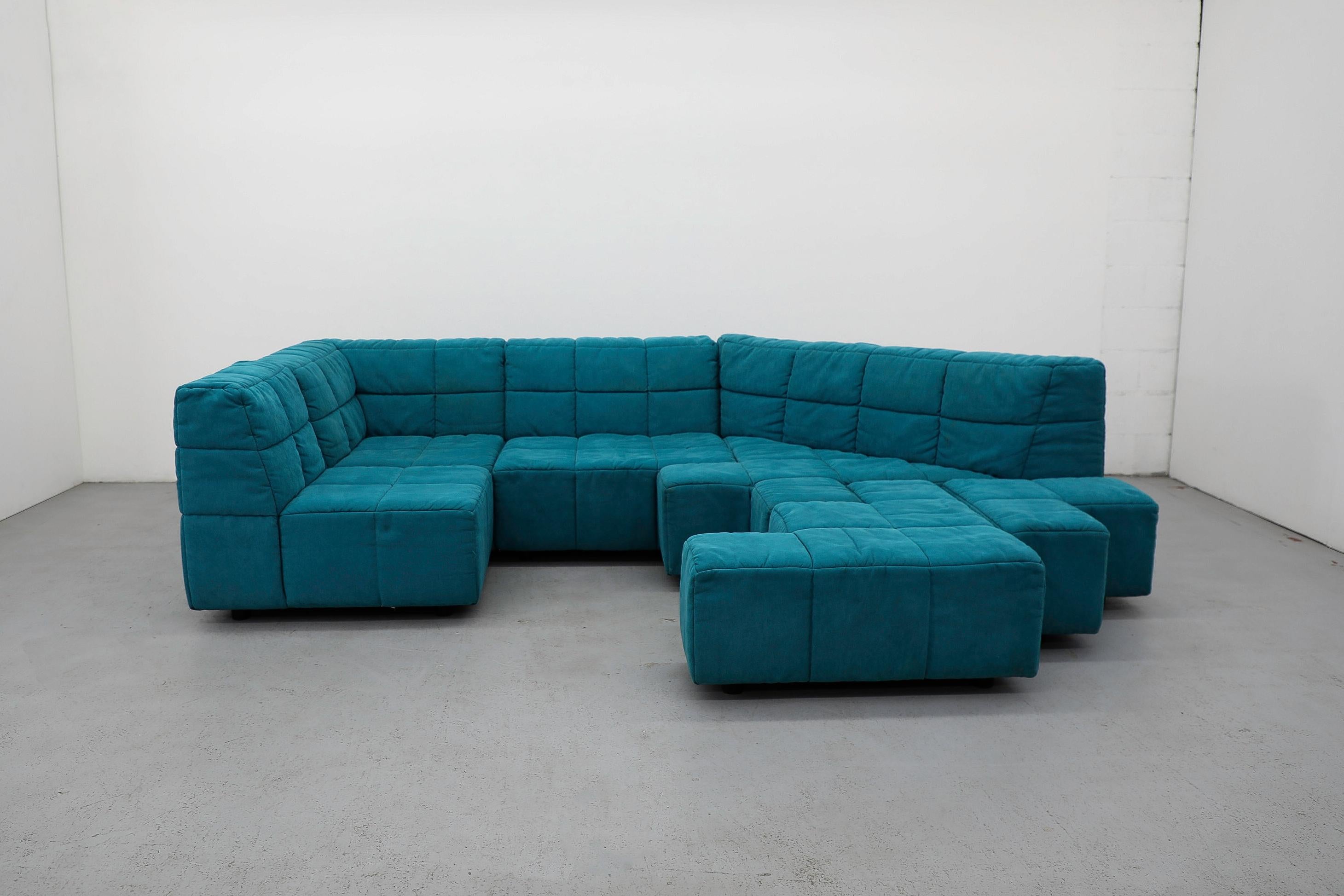 Canapé modulaire bleu 