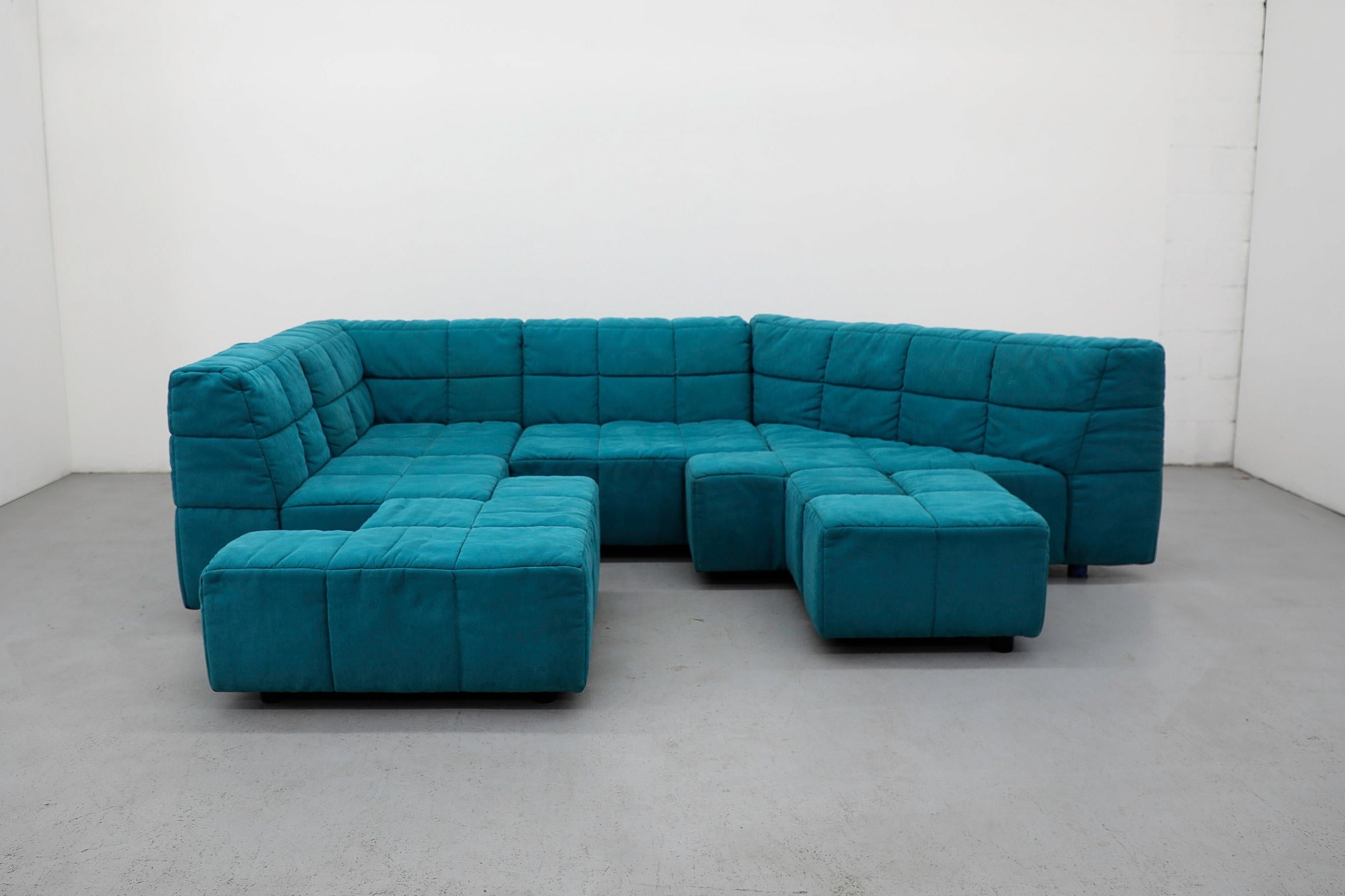 Canapé modulaire bleu 