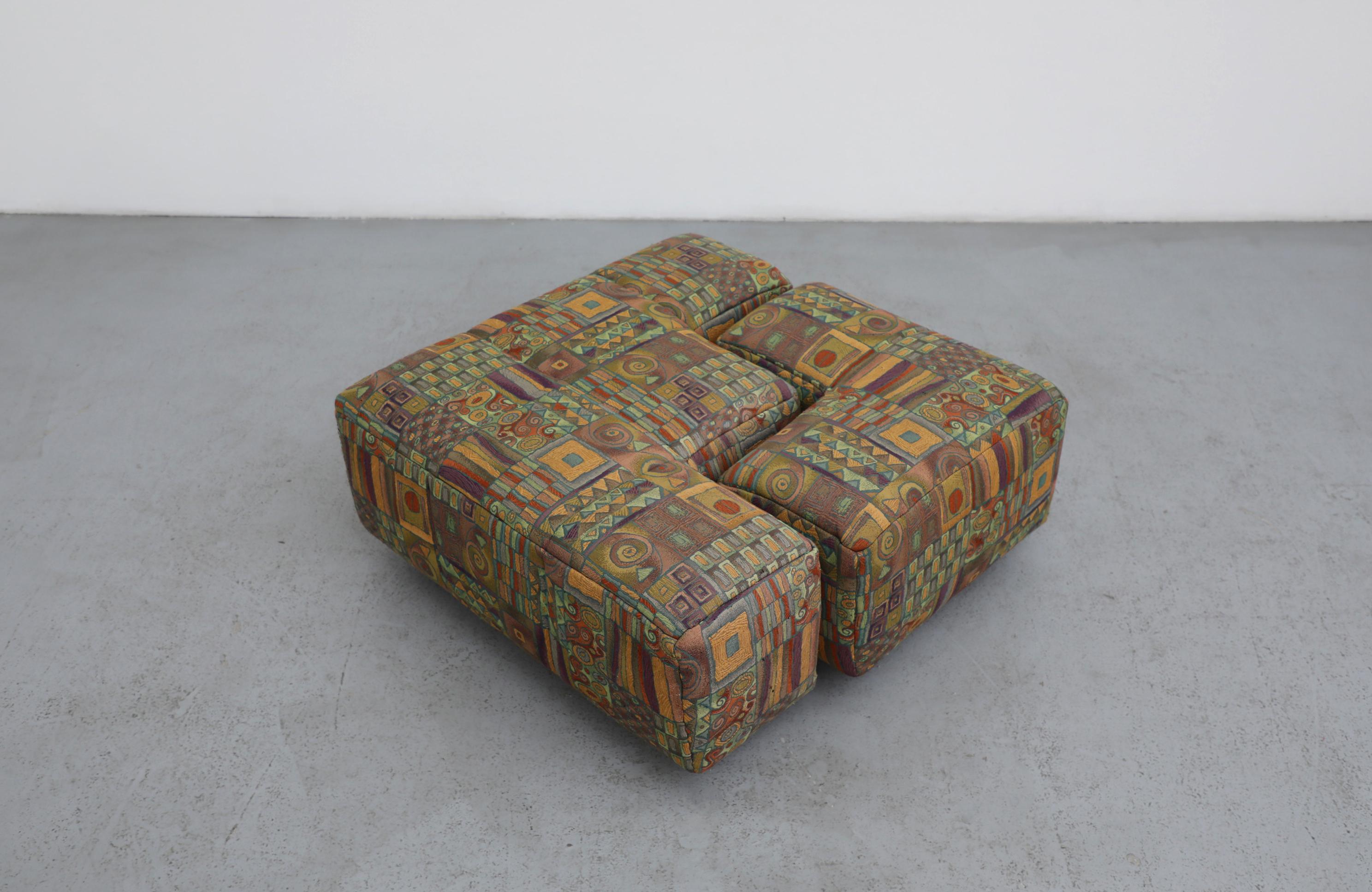 Hans Hopfer Castell Modular Ottoman Set for Wiener Werkstätte, Multicolor For Sale 3