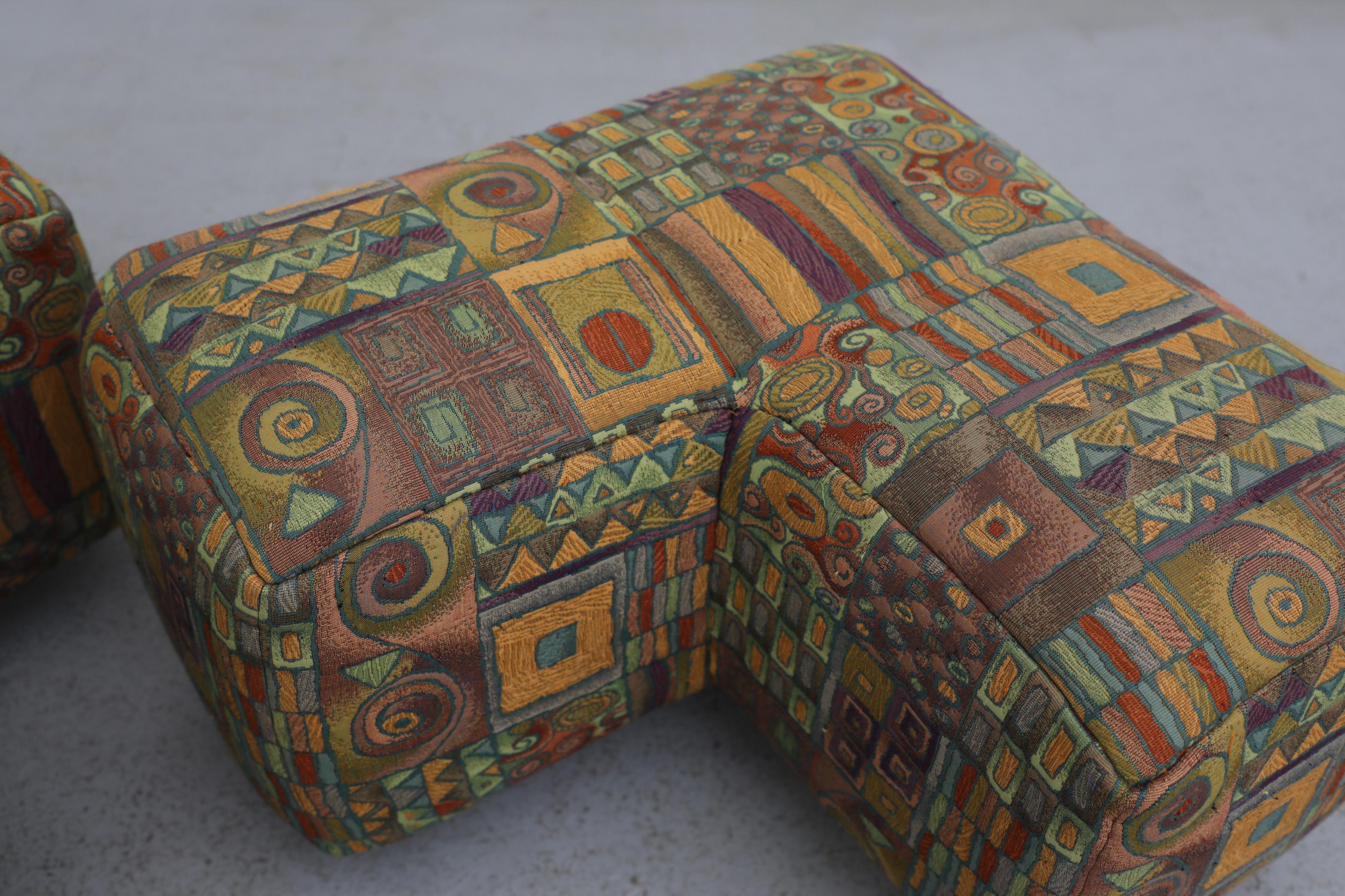 Hans Hopfer Castell Modular Ottoman Set for Wiener Werkstätte, Multicolor For Sale 4