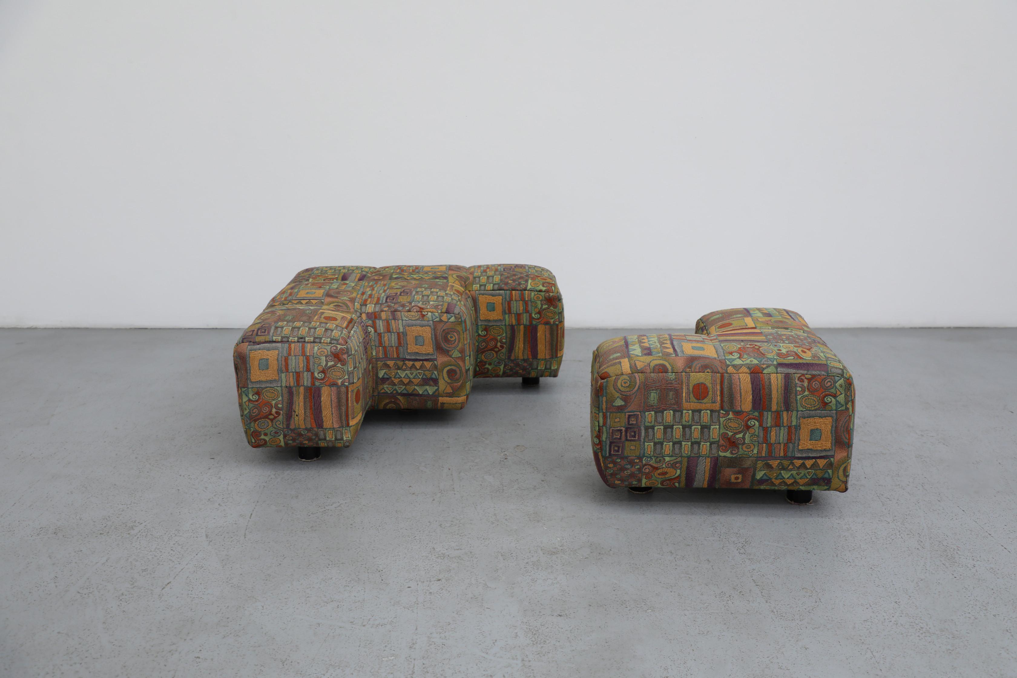 Hans Hopfer Castell Modular Ottoman Set for Wiener Werkstätte, Multicolor For Sale 10