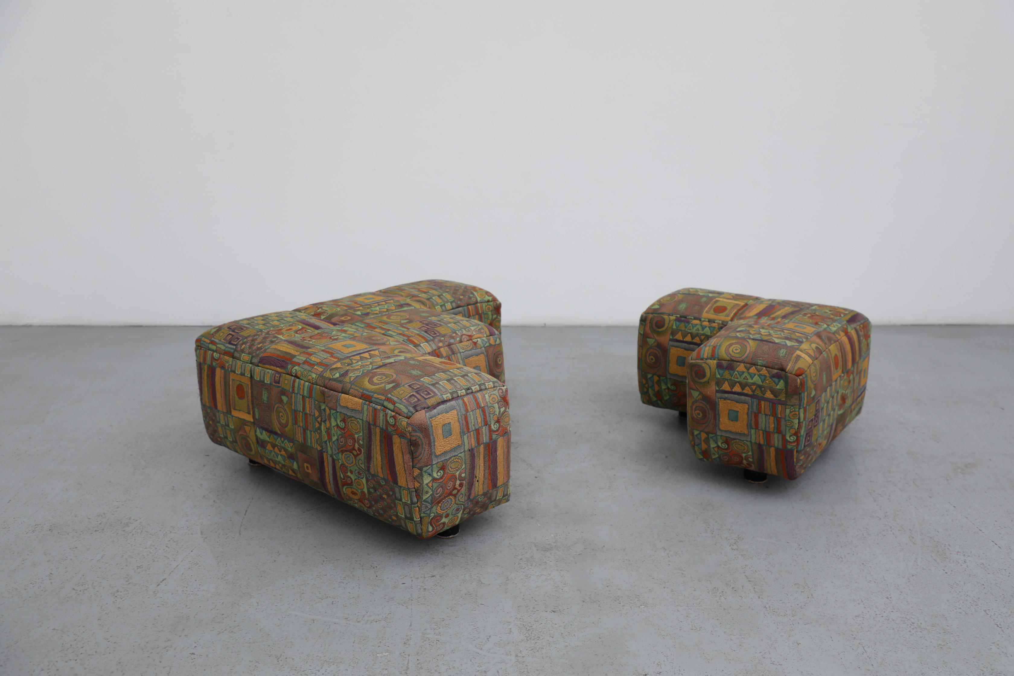 Austrian Hans Hopfer Castell Modular Ottoman Set for Wiener Werkstätte, Multicolor For Sale